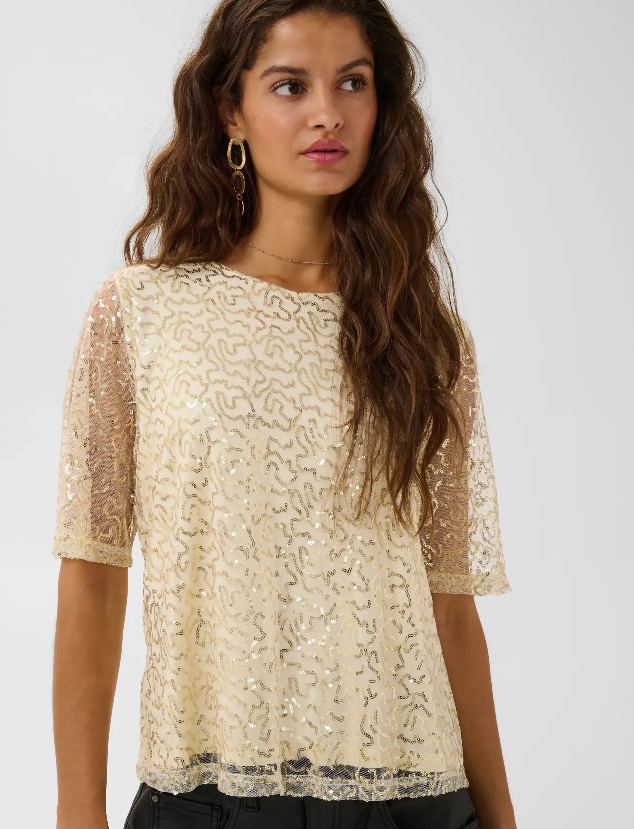 Cream - CRShima Blouse - champagne glitter - 5