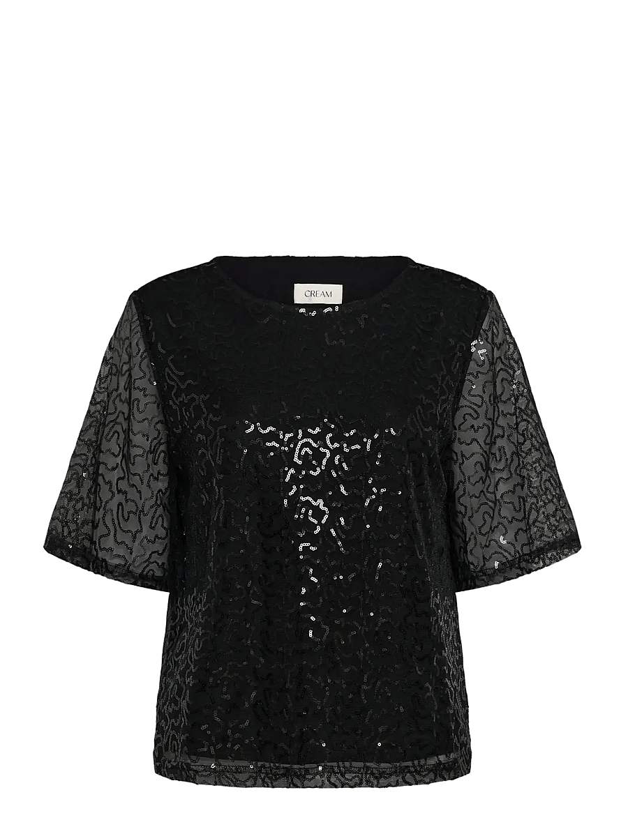 Cream - CRShima Blouse - kurzärmelige blusen - pitch black - 0
