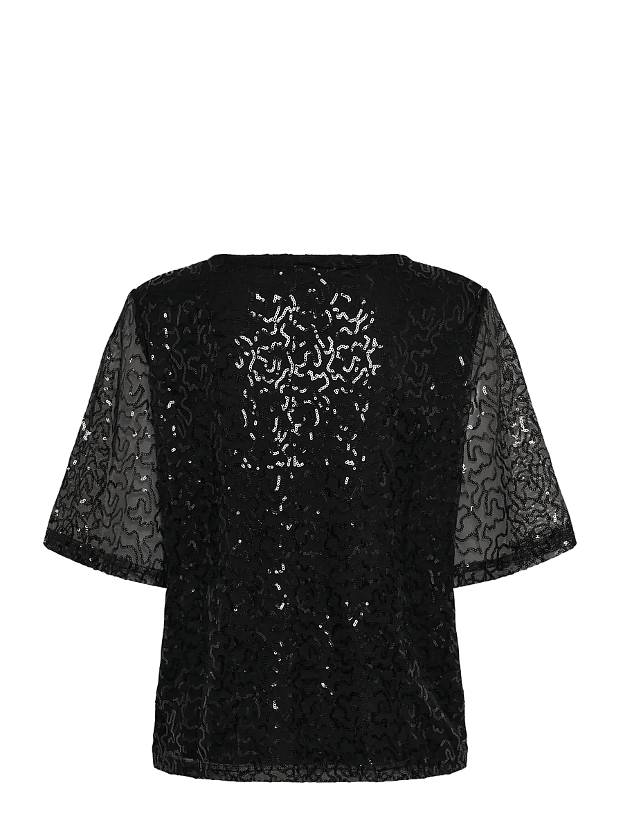 Cream - CRShima Blouse - kurzärmelige blusen - pitch black - 1