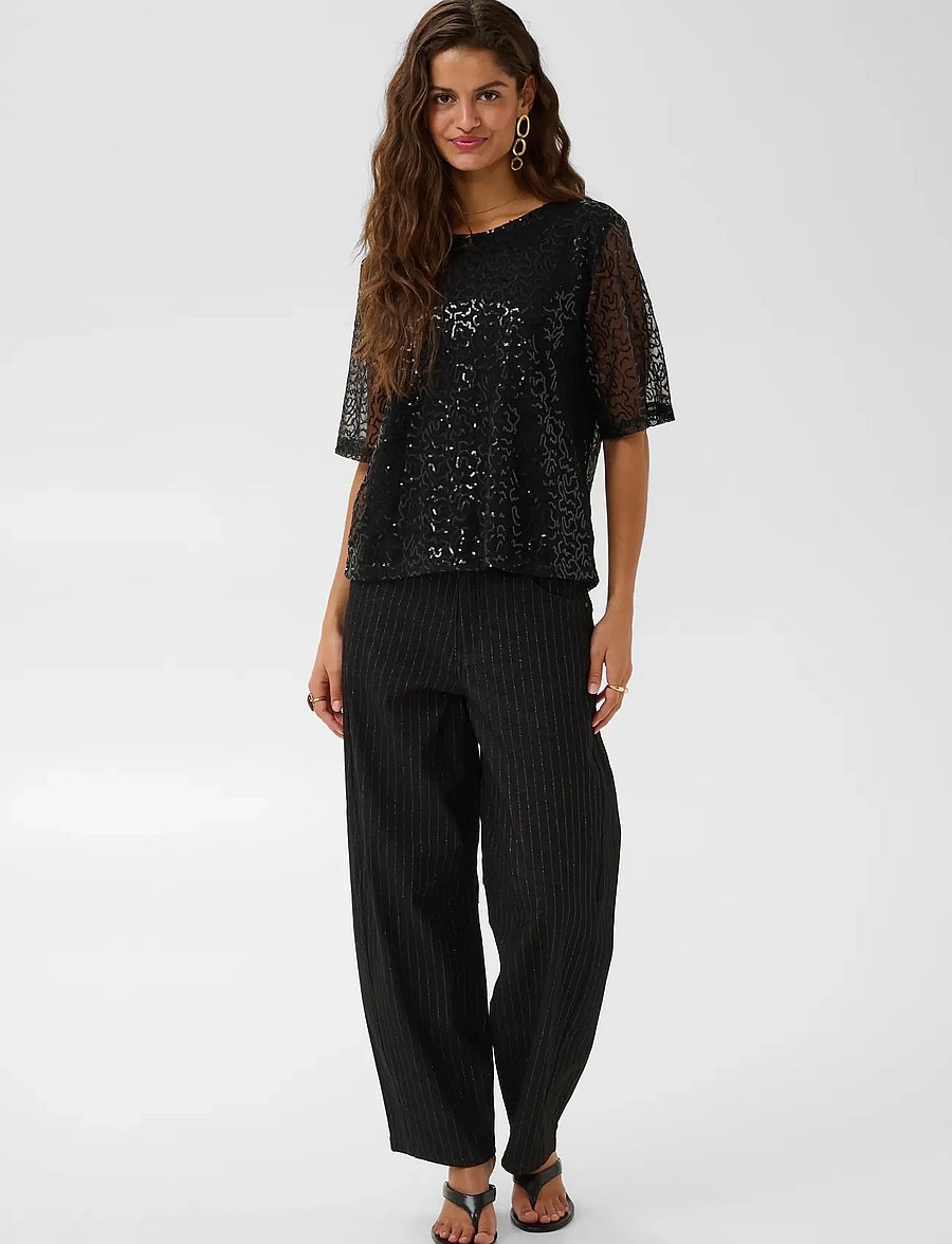 Cream - CRShima Blouse - kurzärmelige blusen - pitch black - 3