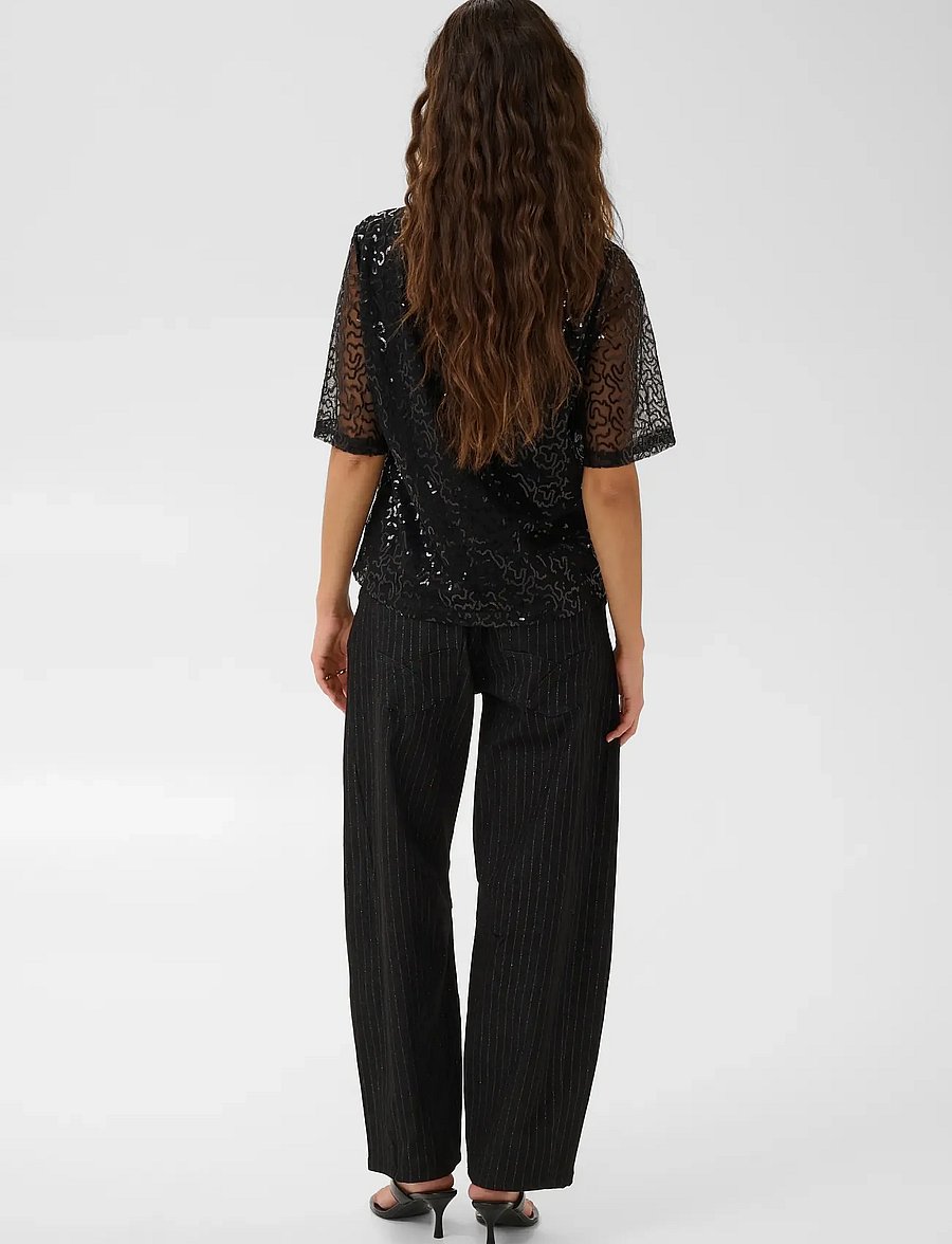 Cream - CRShima Blouse - kurzärmelige blusen - pitch black - 4