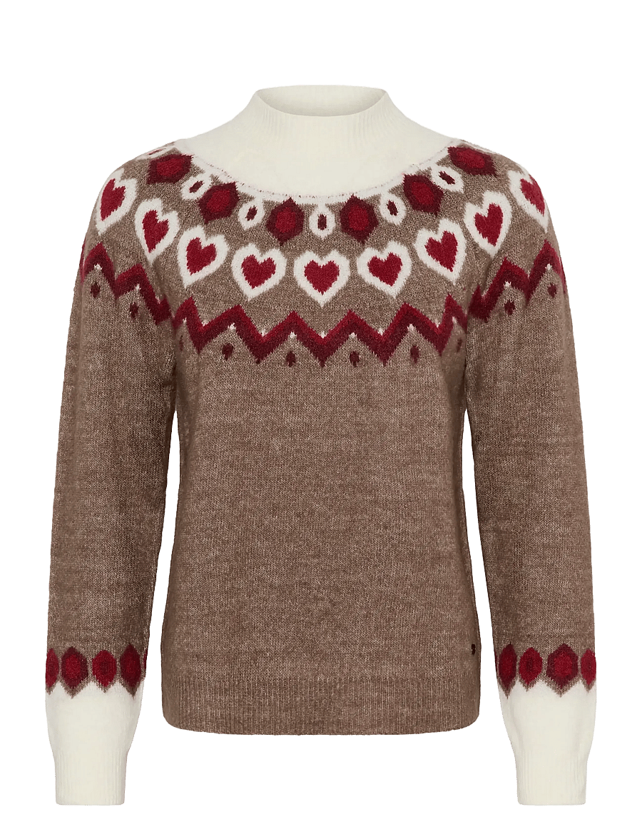Cream - CRCherrie Knit Pullover - stickade tröjor - fossila - 0