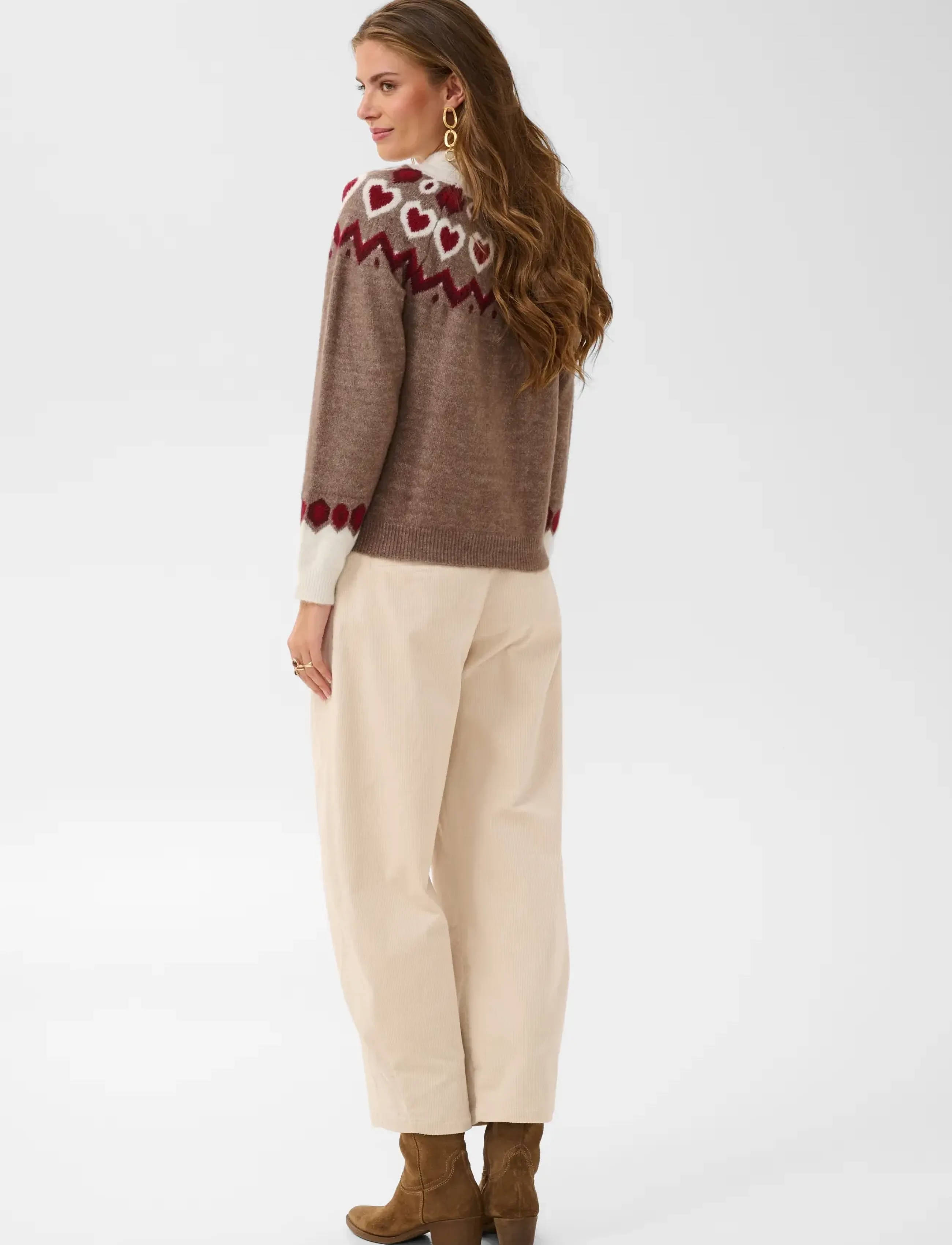 Cream - CRCherrie Knit Pullover - stickade tröjor - fossila - 4
