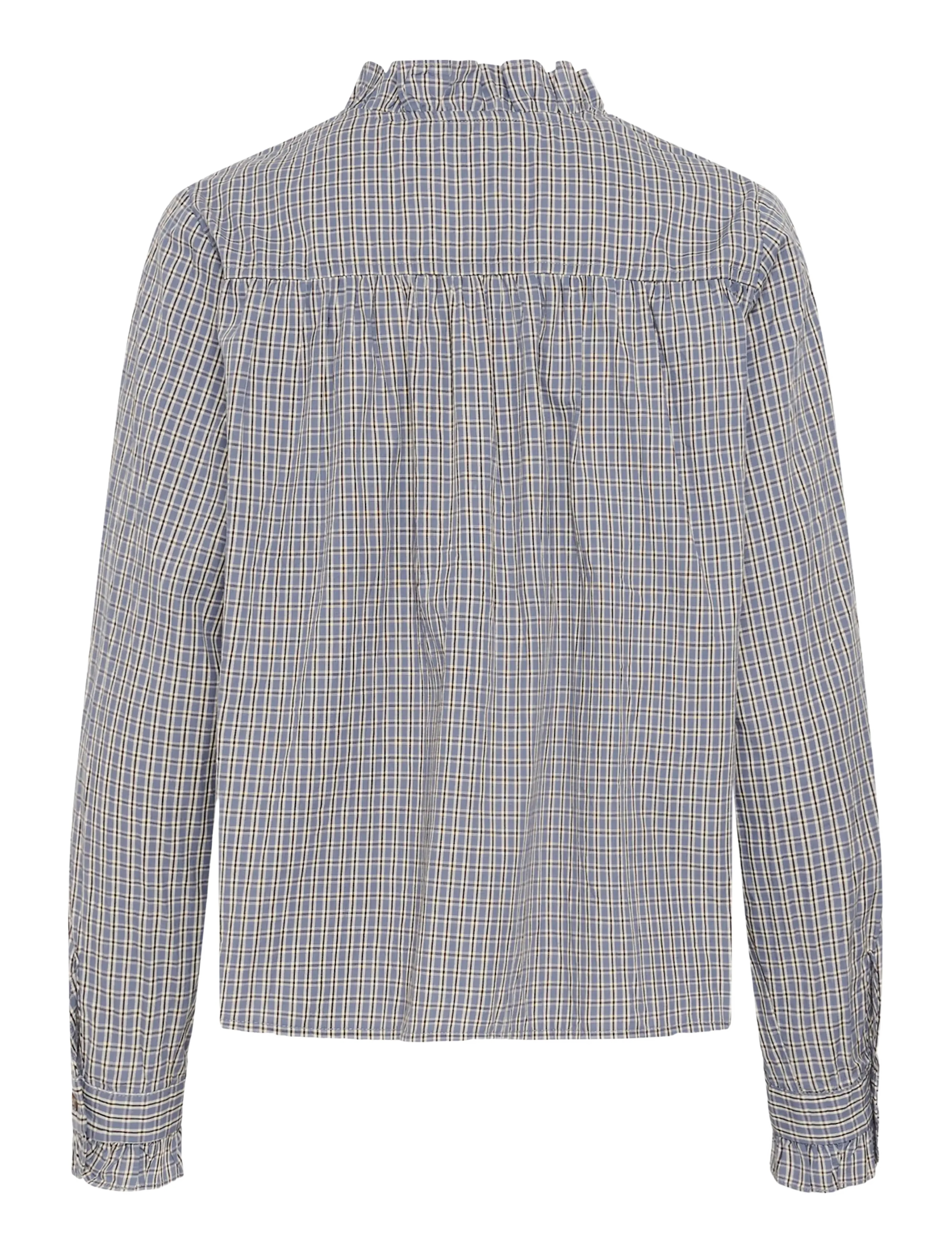 Cream - CRSyliah check blouse - langärmlige hemden - blue check - 1