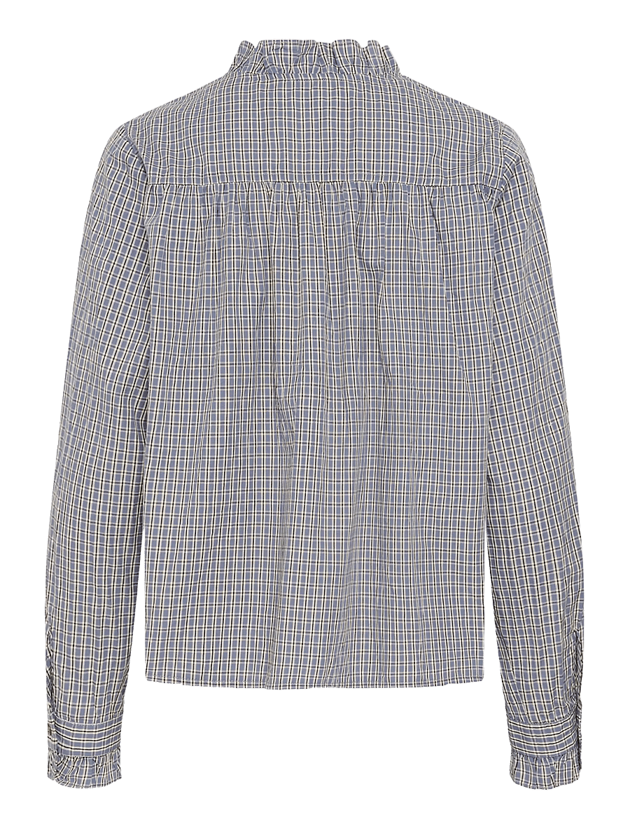 Cream - CRSyliah check blouse - langärmlige hemden - blue check - 1