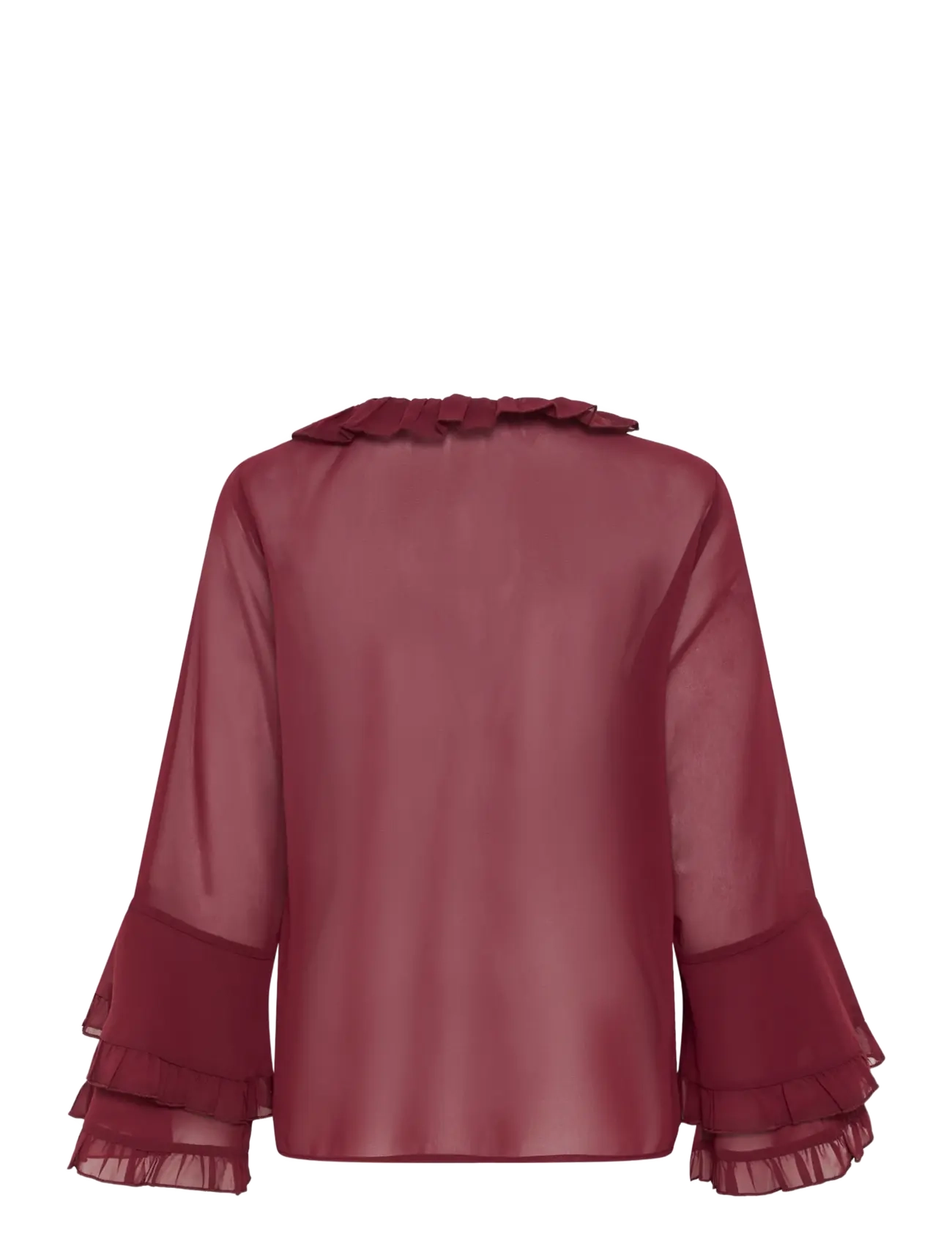 Cream - CRFlouncy blouse - langærmede bluser - cabernet - 1