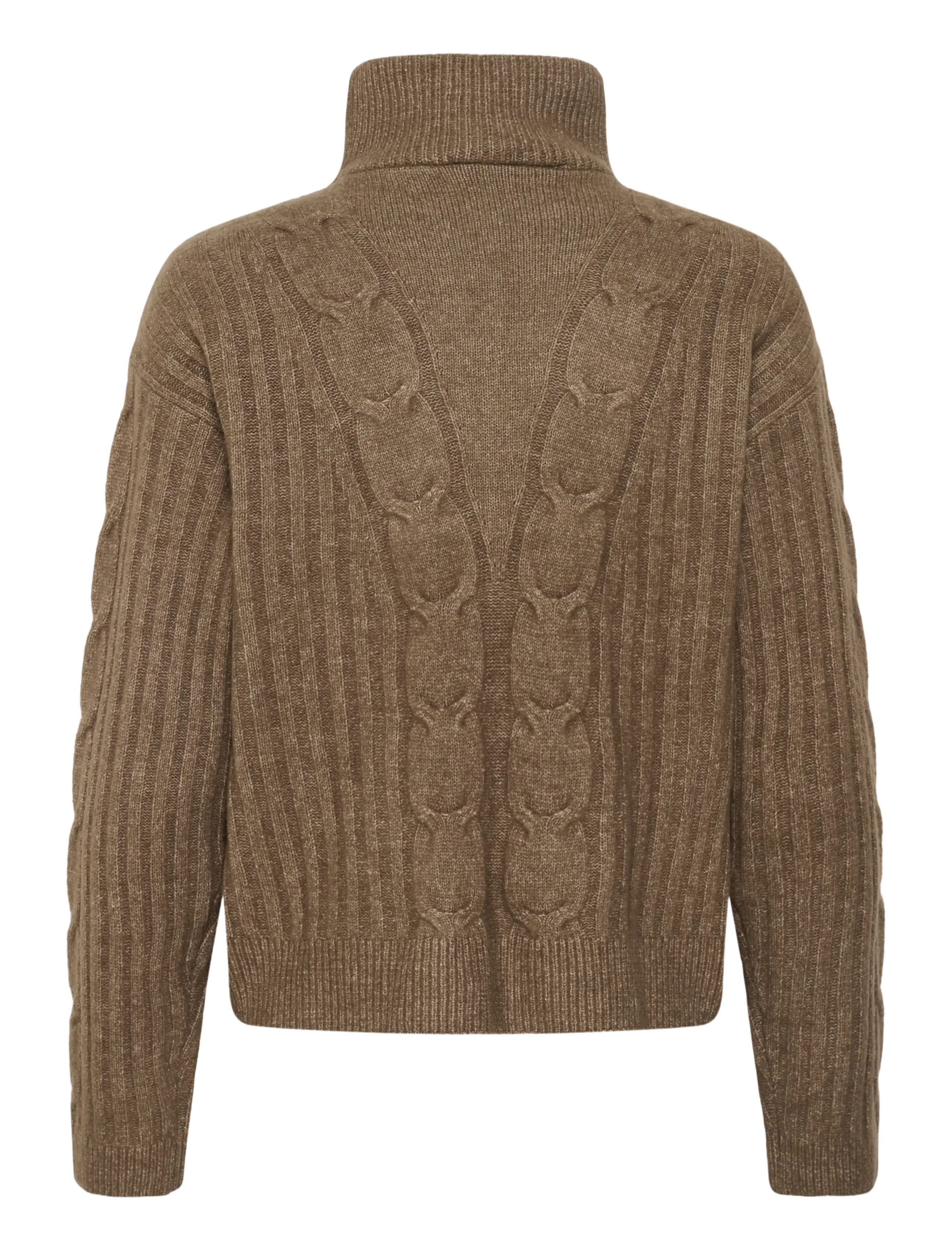 Cream - CRSiffe Zipper Pullover - stickade tröjor - fossil melange - 1