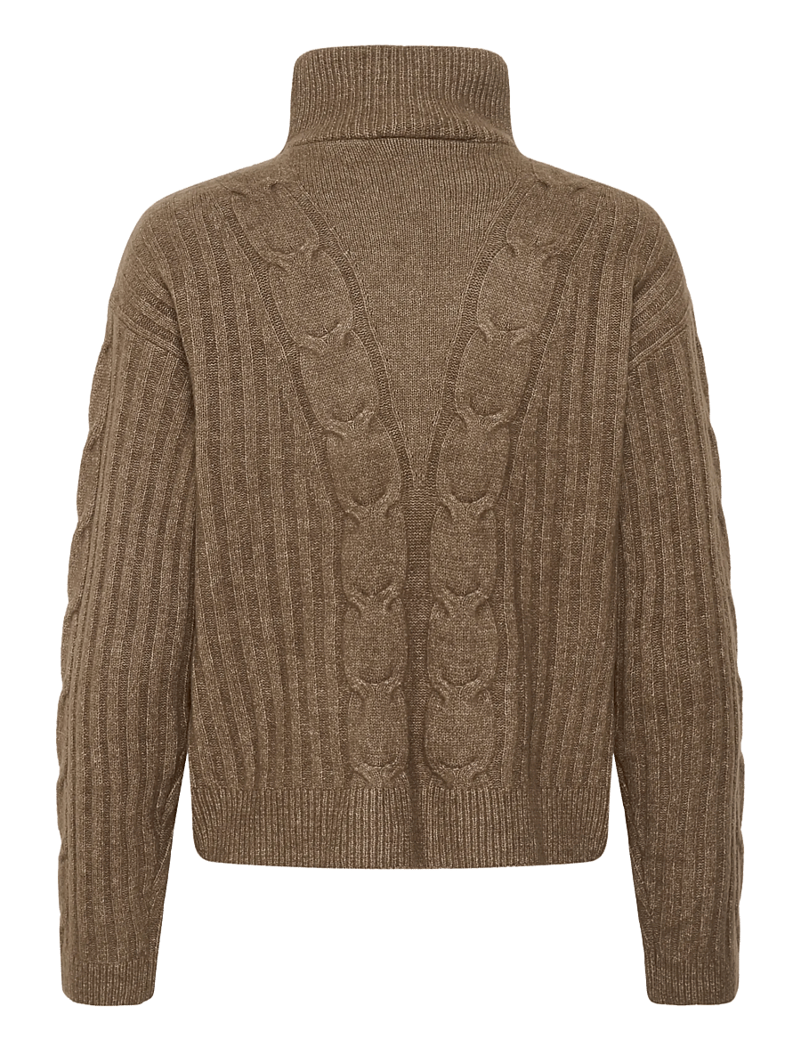 Cream - CRSiffe Zipper Pullover - stickade tröjor - fossil melange - 1