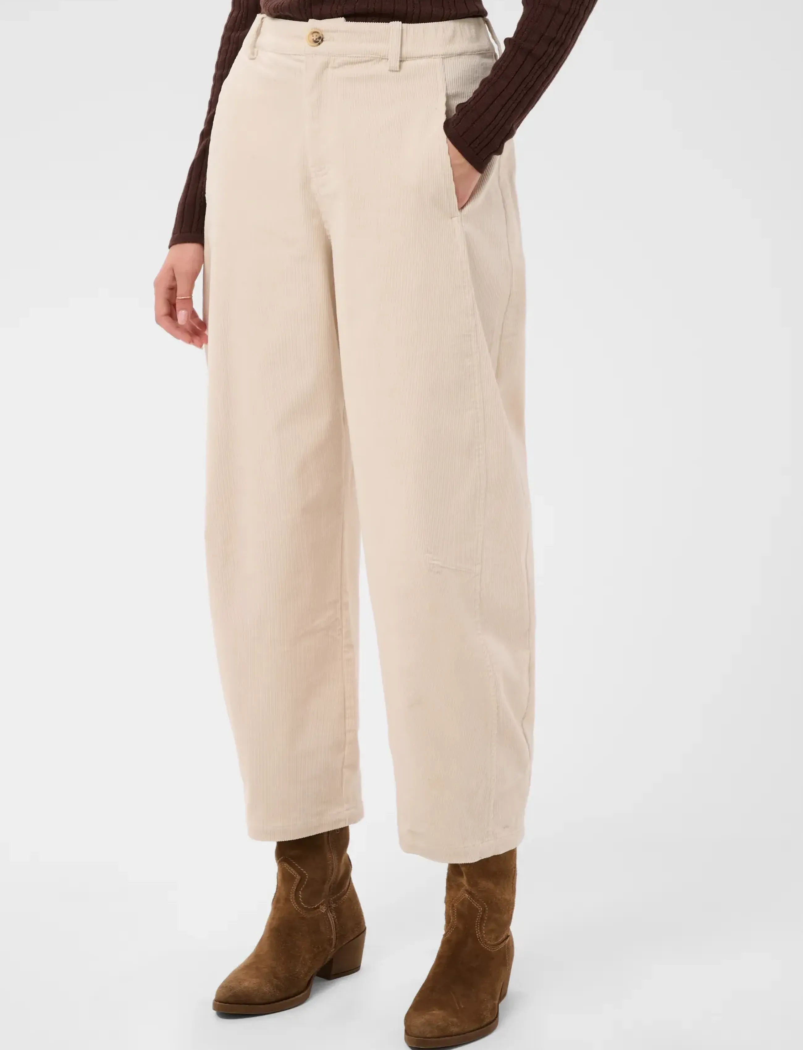 Cream - CRBalllie Barrel Pant - barrel-bukser - offwhite - 2