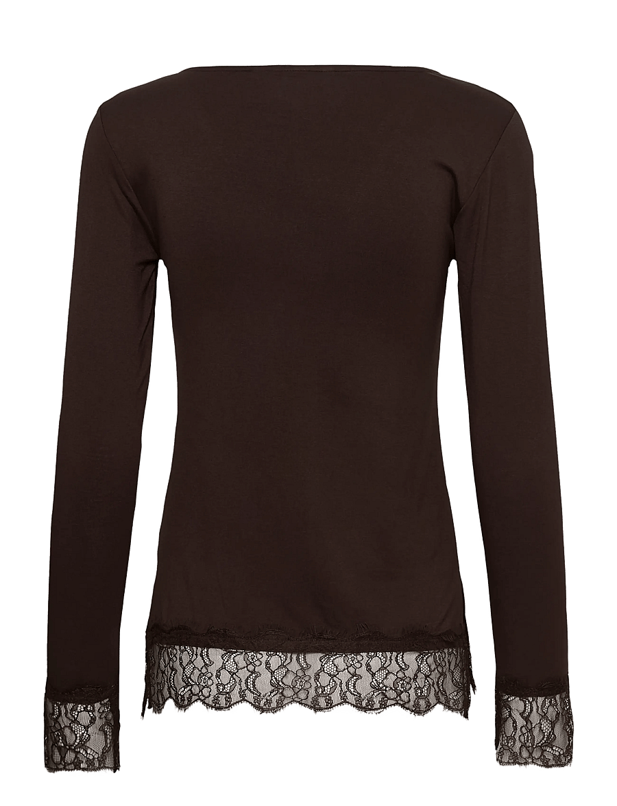 Cream - CRAlvaia LS Lace Tshirt - pikkade varrukatega topid - java - 1