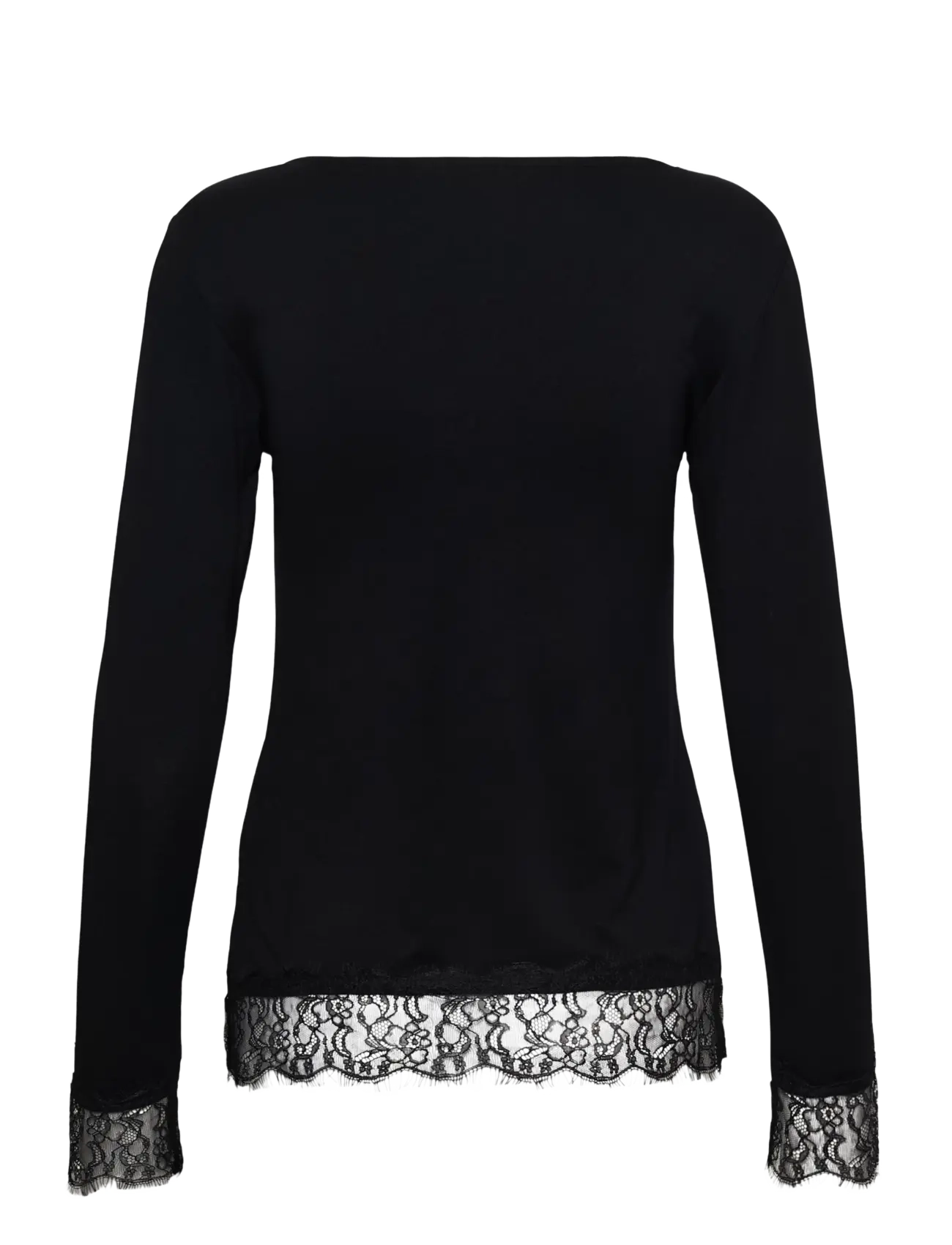 Cream - CRAlvaia LS Lace Tshirt - pikkade varrukatega topid - pitch black - 1