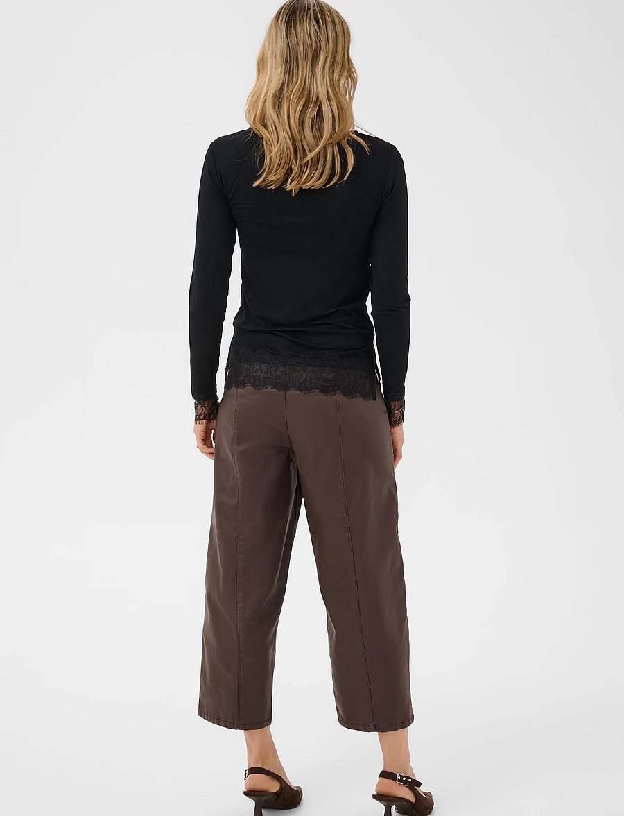 Cream - CRAlvaia LS Lace Tshirt - pikkade varrukatega topid - pitch black - 4