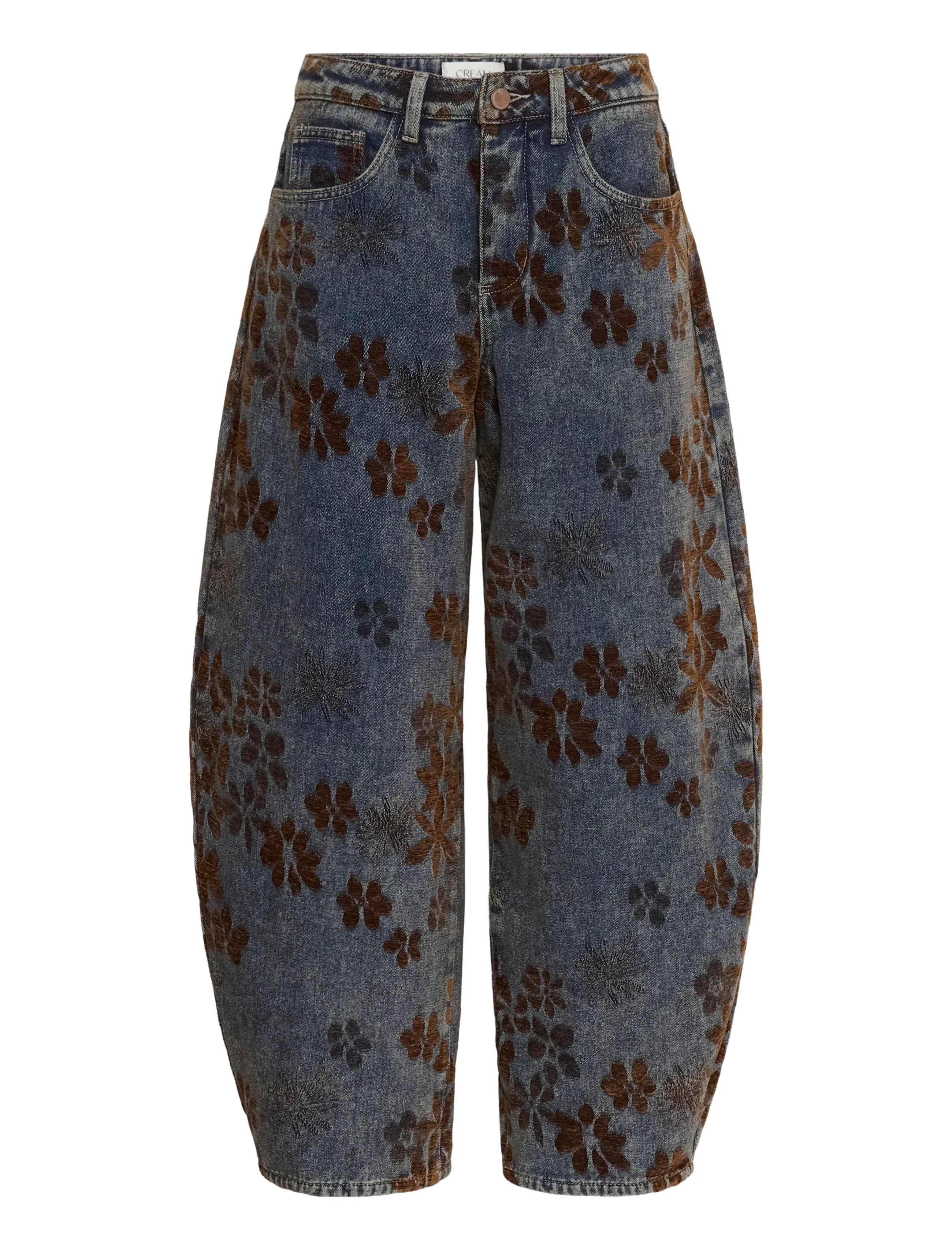 Cream CRRamona Barrel Jeans - Relaxed Fit - Jeans - BROWN DENIM FLOWER / blue