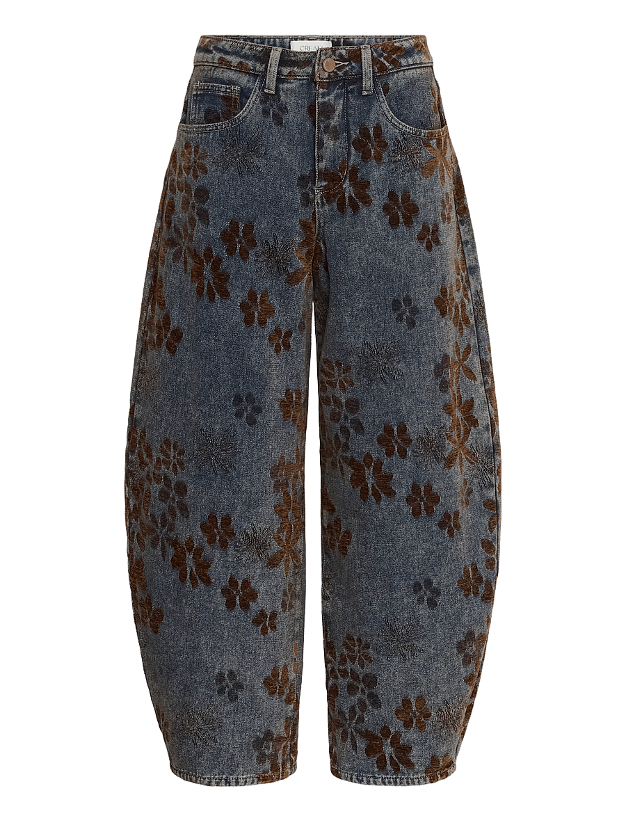 Cream - CRRamona Barrel Jeans - Relaxed Fit - brown denim flower - 0