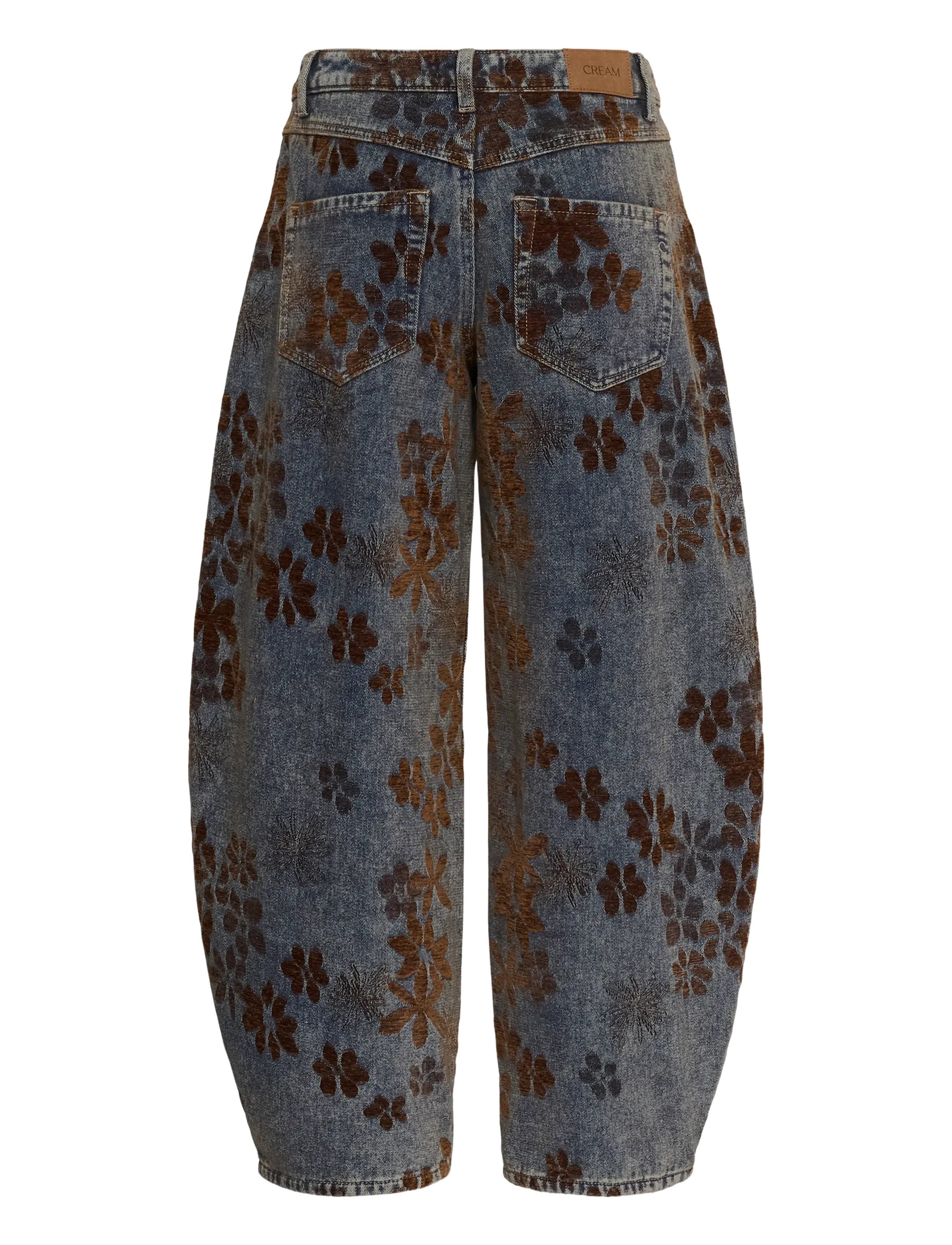 Cream - CRRamona Barrel Jeans - Relaxed Fit - brown denim flower - 1