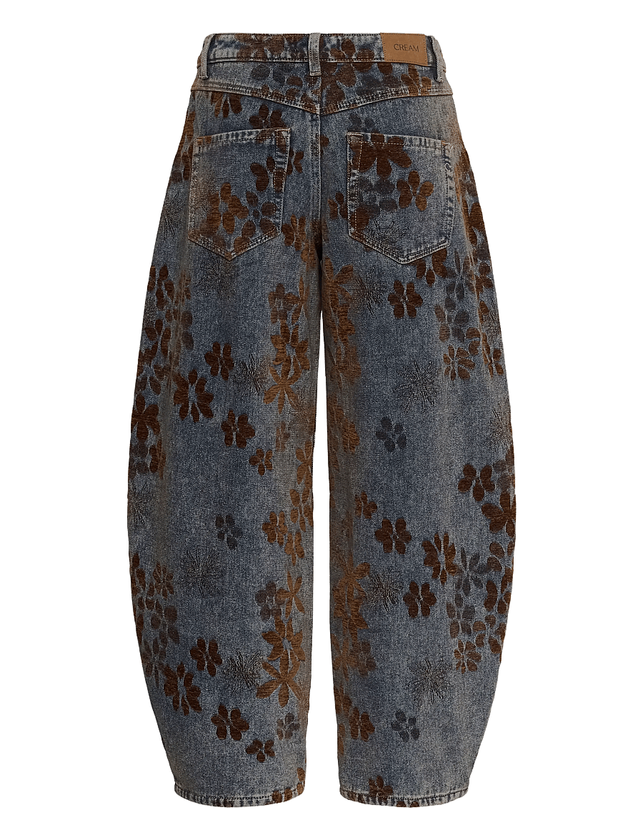 Cream - CRRamona Barrel Jeans - Relaxed Fit - brown denim flower - 1