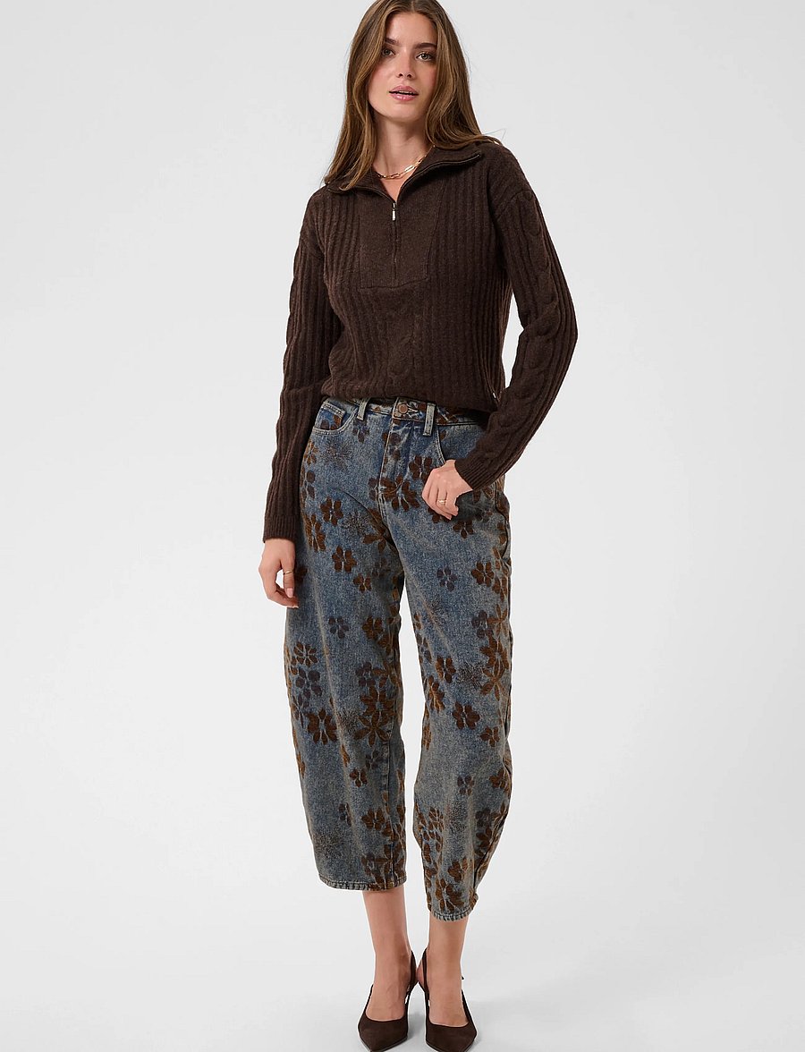 Cream - CRRamona Barrel Jeans - Relaxed Fit - brown denim flower - 3