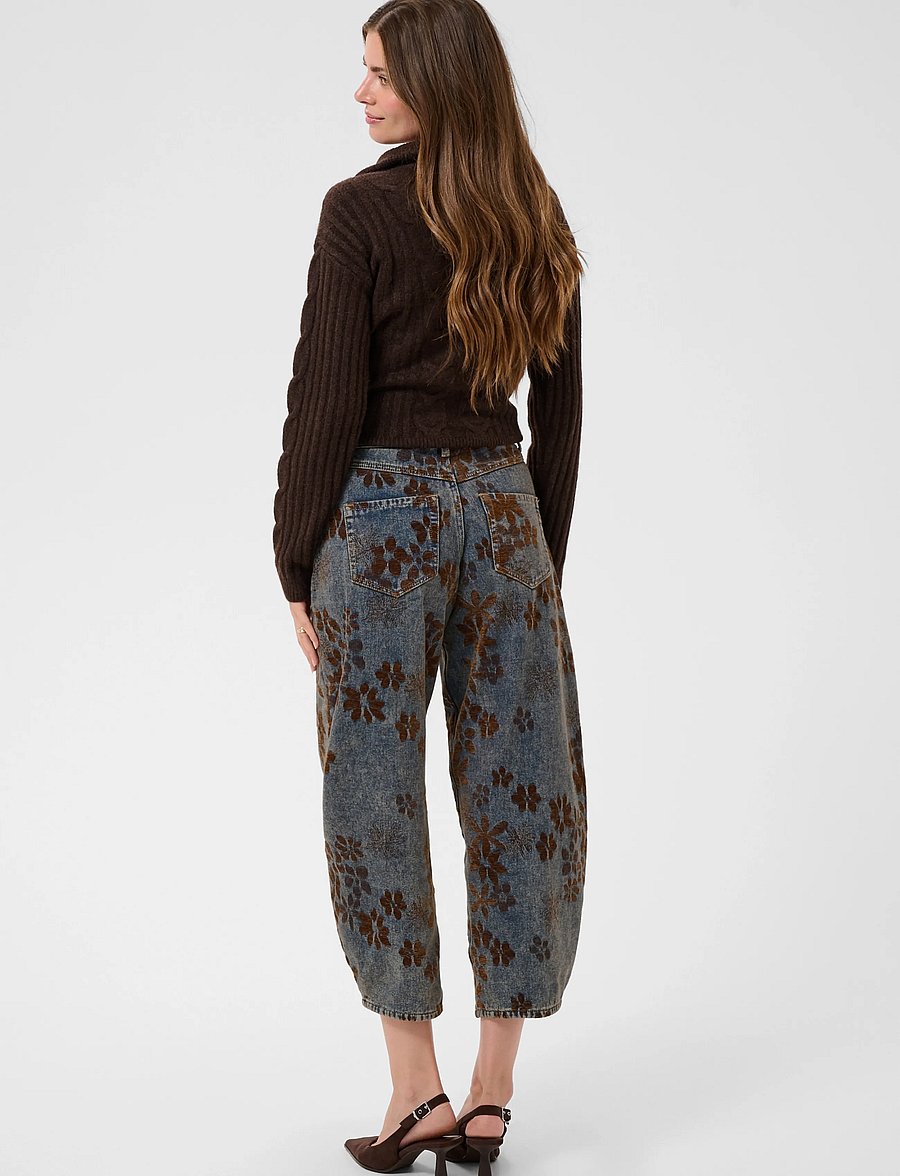 Cream - CRRamona Barrel Jeans - Relaxed Fit - brown denim flower - 4