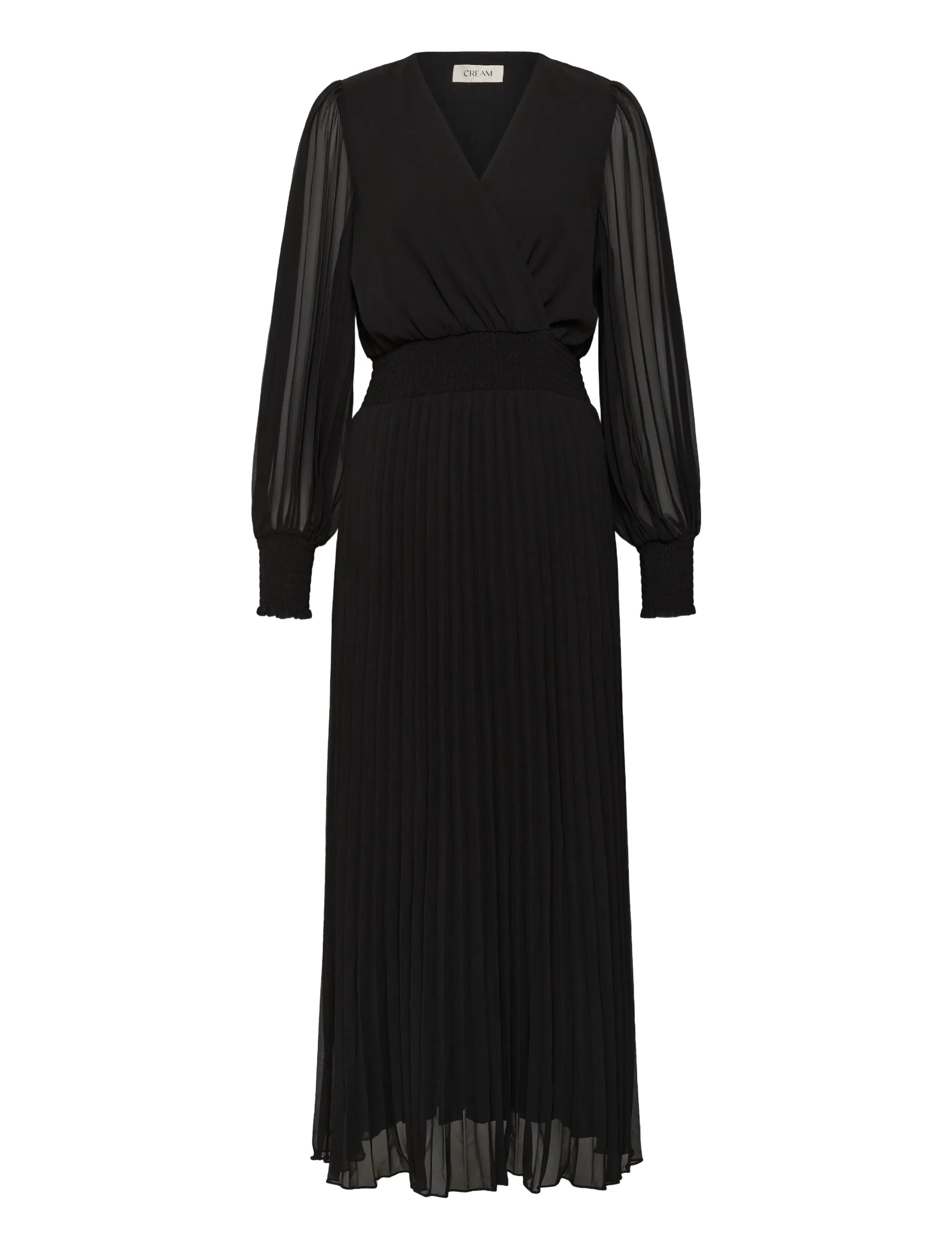 Cream CRAluna Puff Sleeve Dress - Kleidid - PITCH BLACK / black