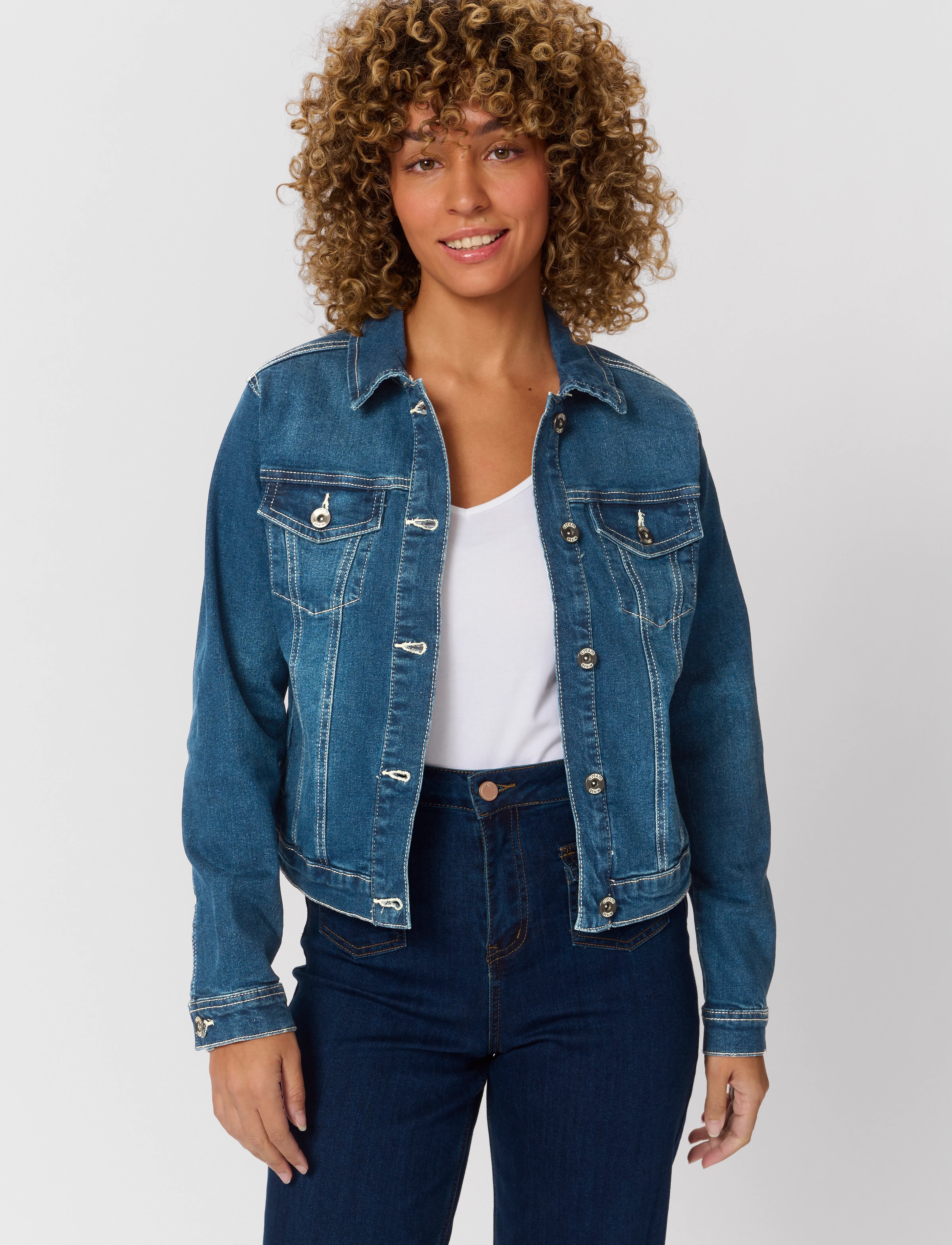 Cream Lisa Denim Jacket, 36, Jackets, Blau - Denim, Frauen