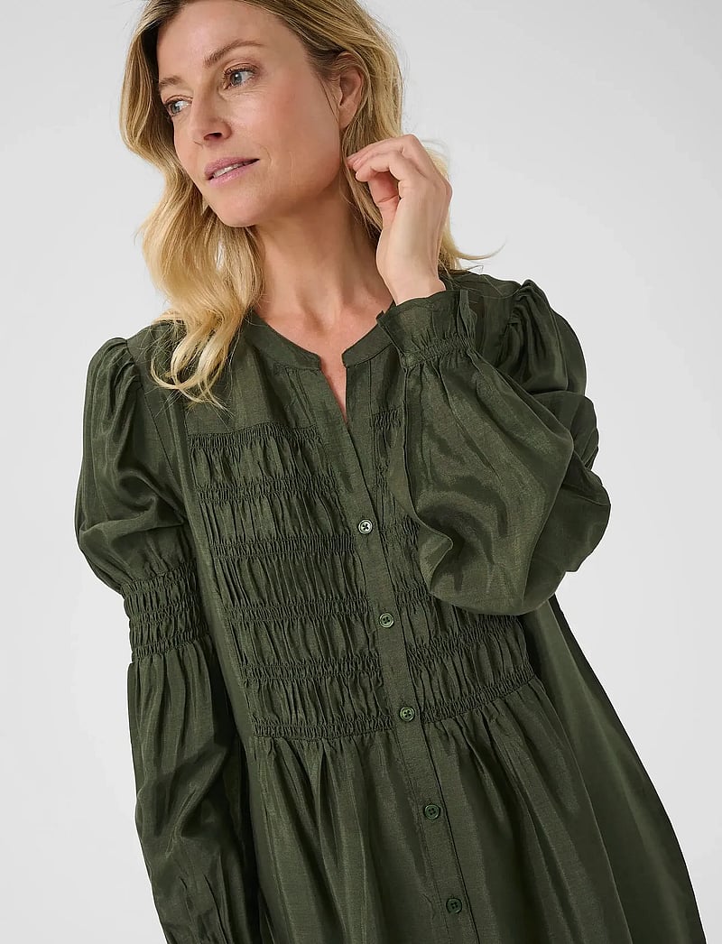 Cream - CRHenva Shirt Dress - paitamekot - rifle green - 4