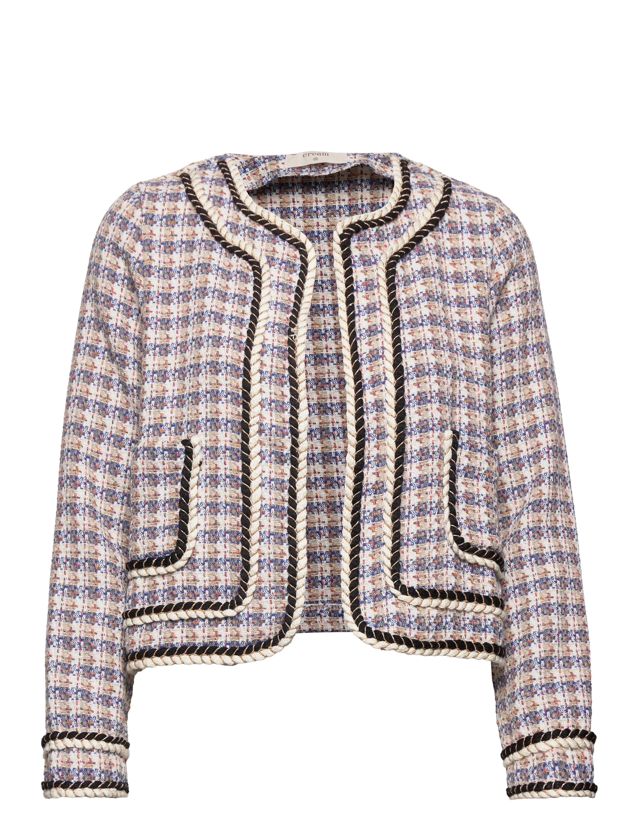 Cream - CRTallah boucle jacket - blue boucle check - 0
