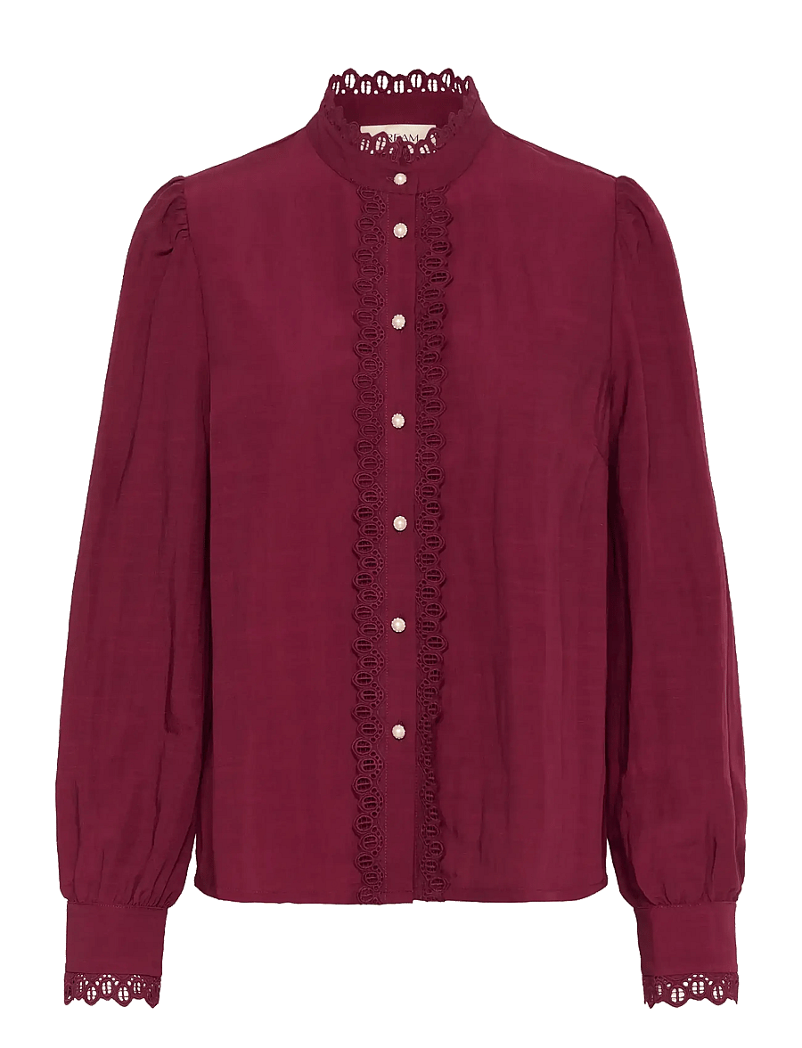 Cream - CRPia Shirt - krekli ar garām piedurknēm - zinfandel - 1