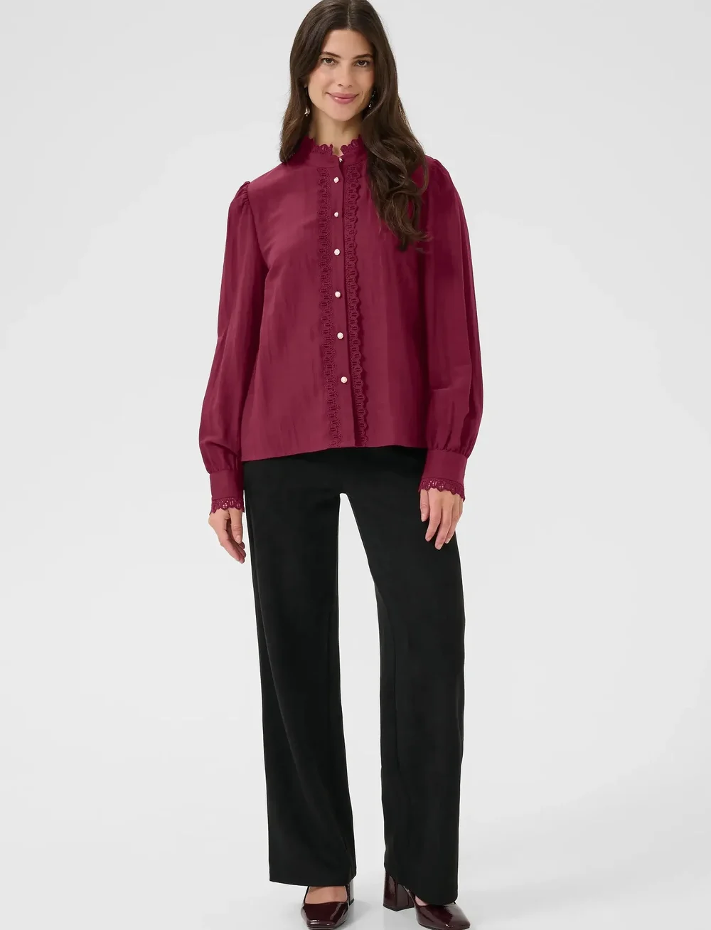 Cream - CRPia Shirt - langærmede skjorter - zinfandel - 3