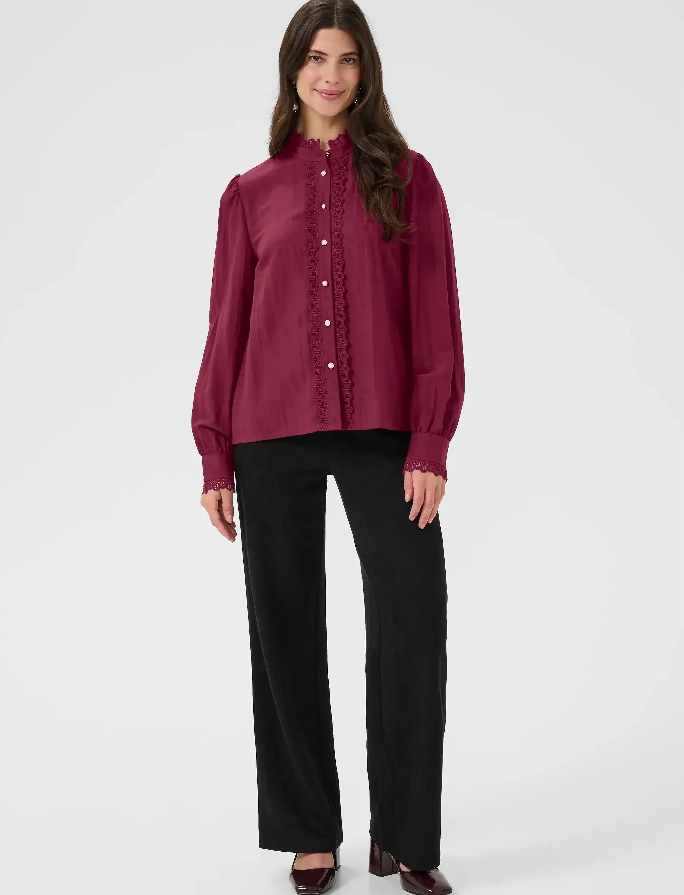 Cream - CRPia Shirt - langærmede skjorter - zinfandel - 3