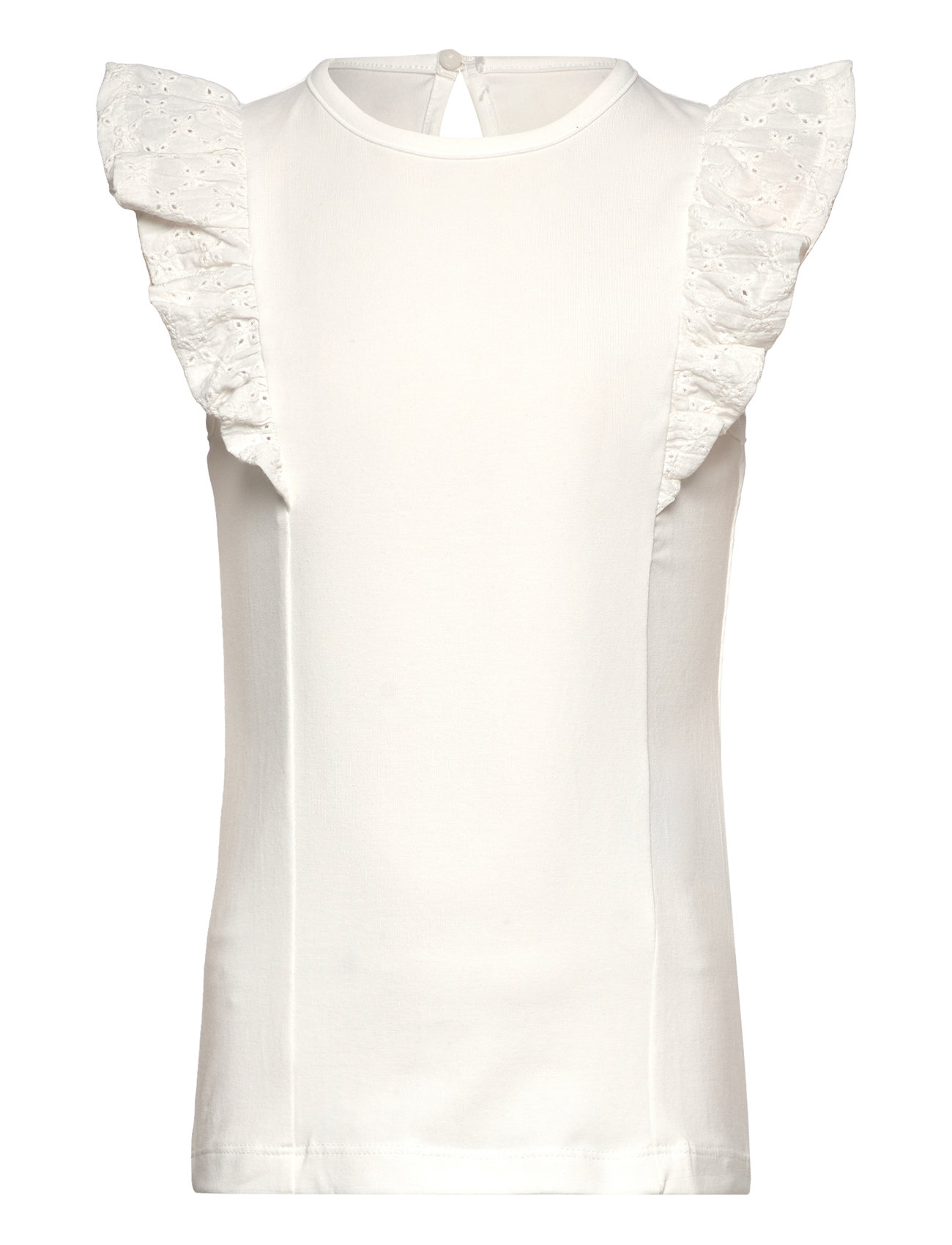 Creamie Top Ns Lace, 104, T-shirts, Weiß - Sleeveless, Kinder