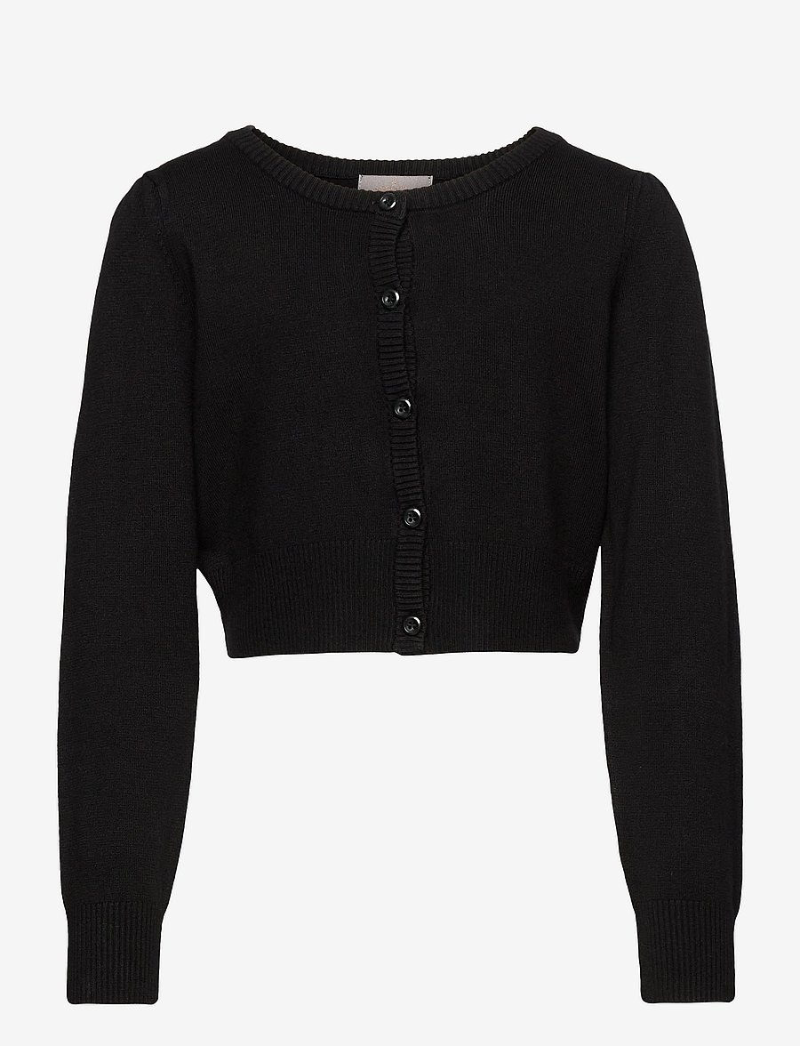 Creamie - Creamie Short Cardigan - cardigans - black - 0