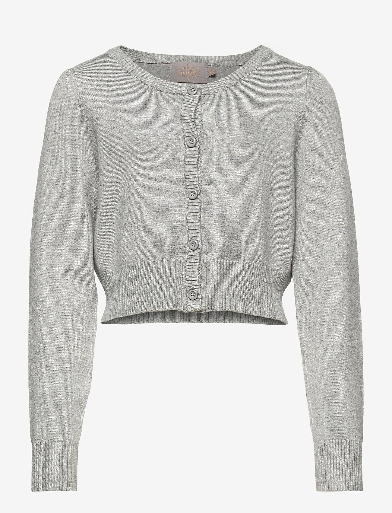 Creamie - Creamie Short Cardigan - cardigans - light grey melange - 0