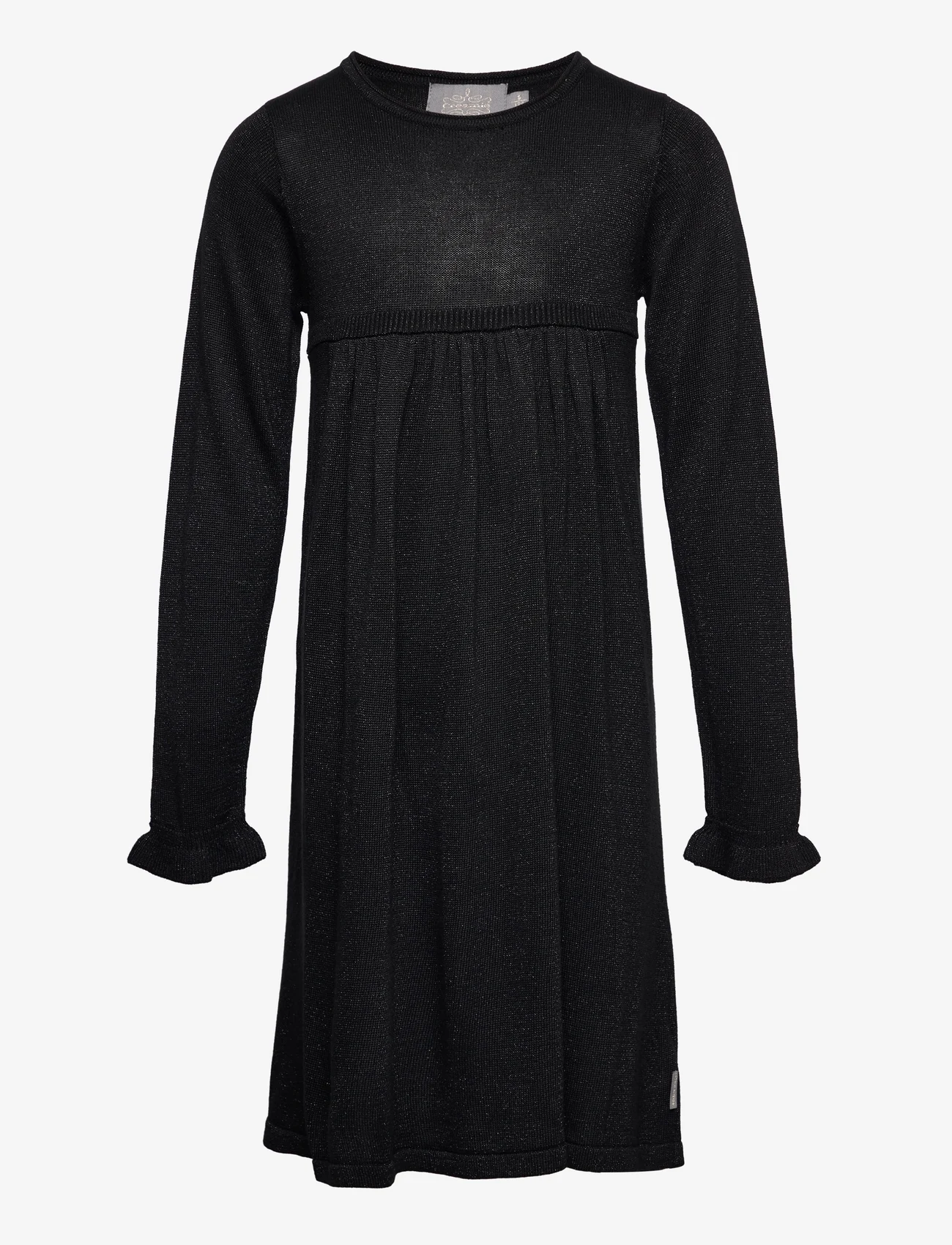 Creamie - Dress Glitter Knit - laisvalaikio suknelės ilgomis rankovėmis - black - 0