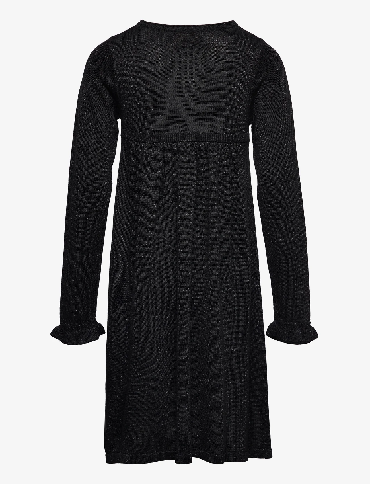 Creamie - Dress Glitter Knit - long-sleeved casual dresses - black - 1