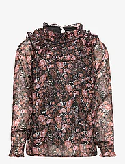 Creamie - Blouse Flower Dobby - blouses & tunics - black - 0