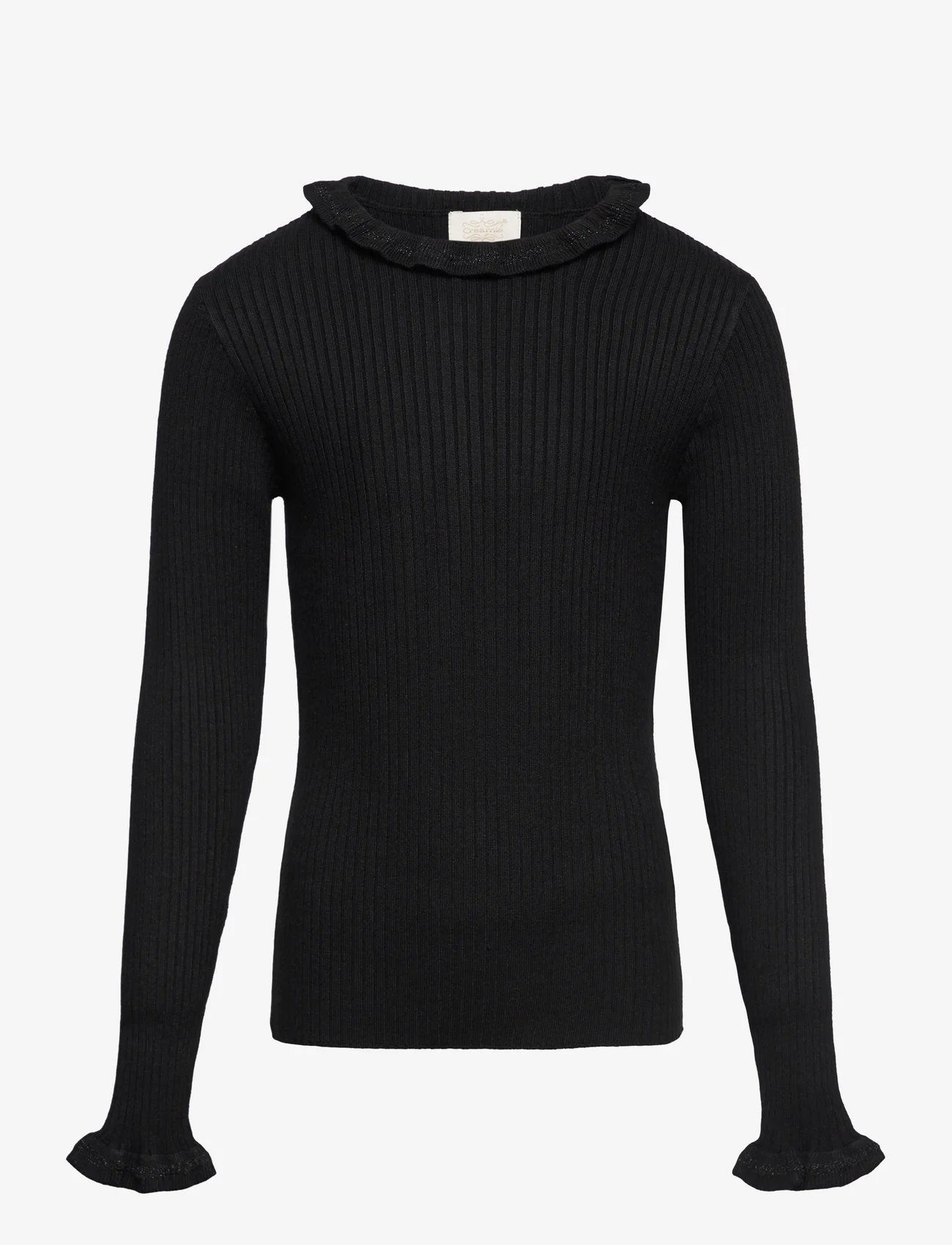 Creamie - Pullover Rib Knit - langærmede t-shirts - black - 0