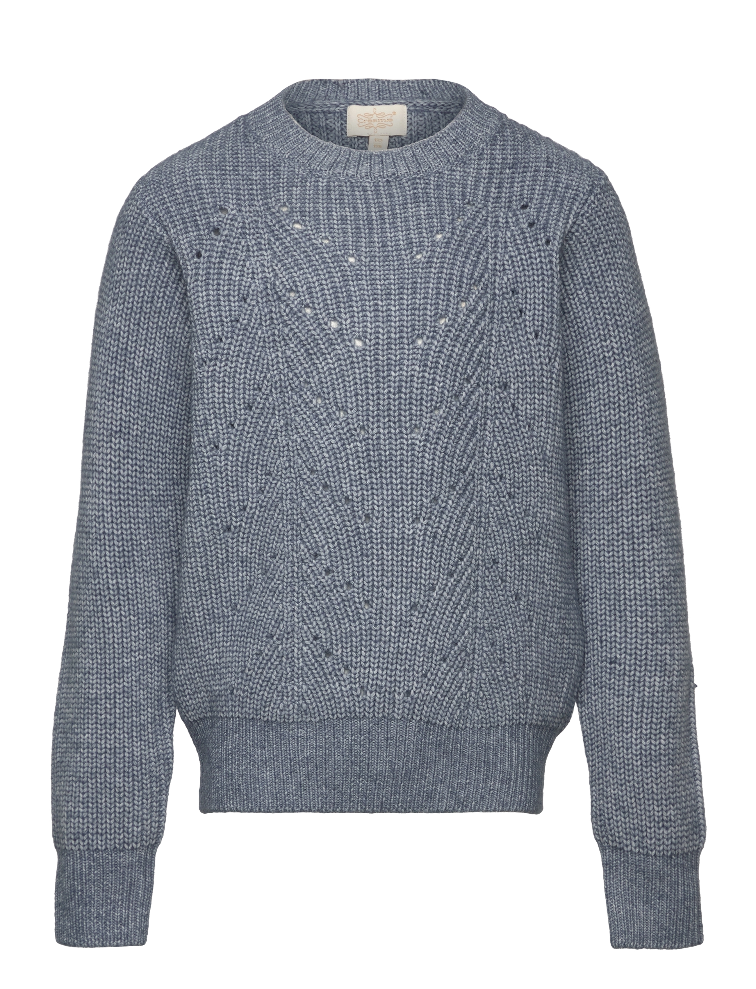 Creamie Pullover Knit, 110-116, Blue, Strik > Pullovere, Børn