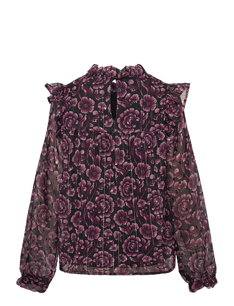 Creamie - Blouse Flower Dot - blusen & tuniken - black - 1