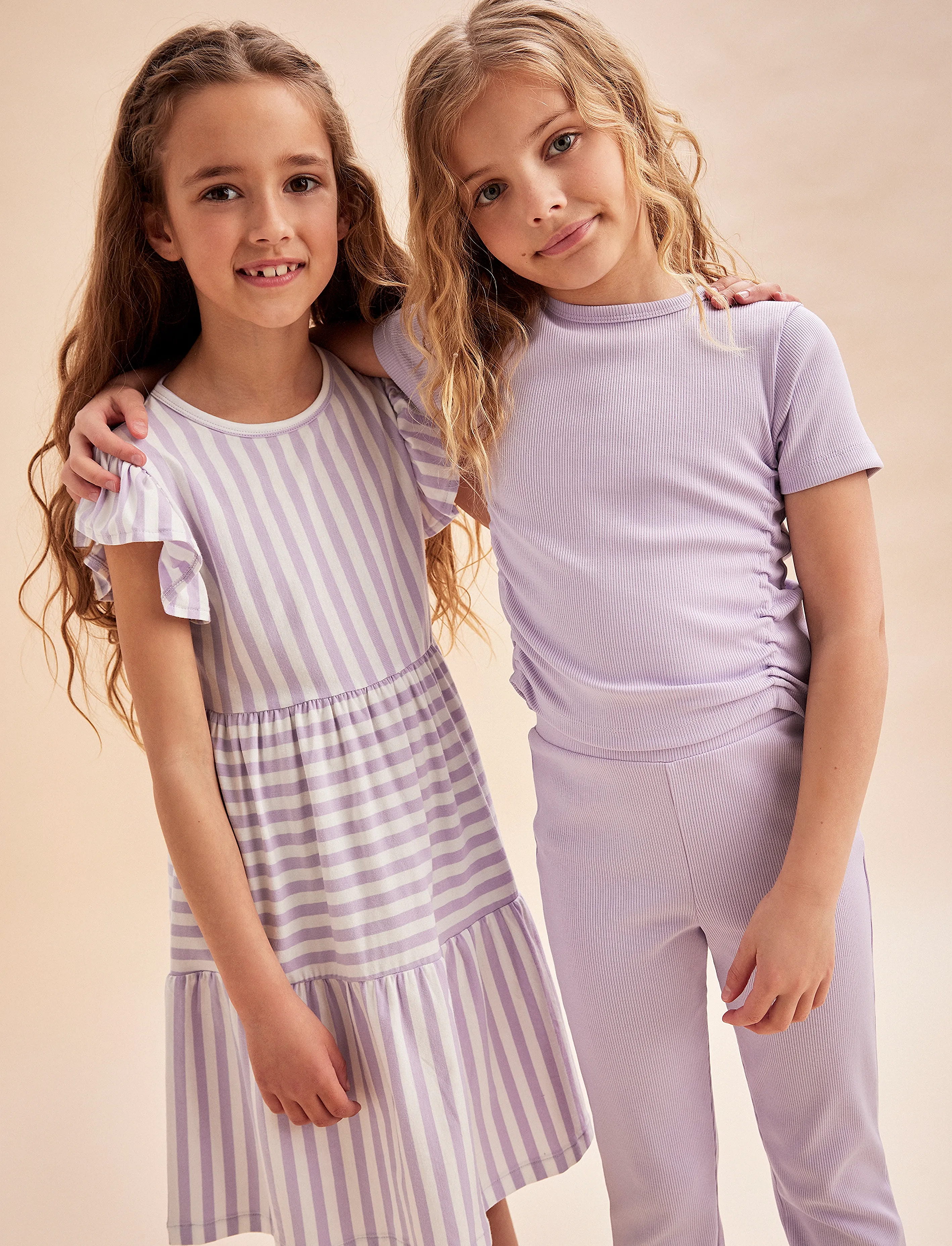 Creamie T-Shirt Ss Rib, 116, T-shirts, Lila - Short-sleeved, Kinder