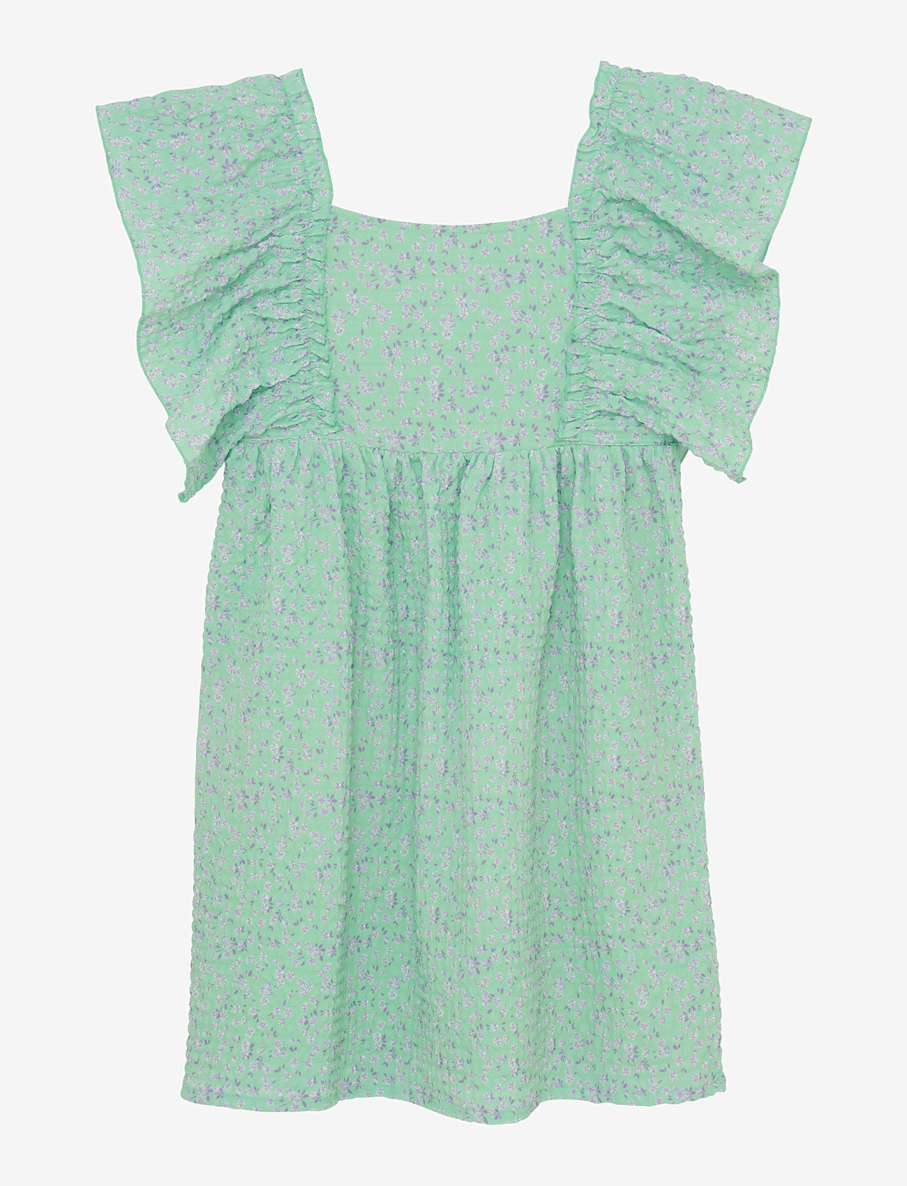 Creamie - Dress Small Flower - kortærmede hverdagskjoler - green ash - 1
