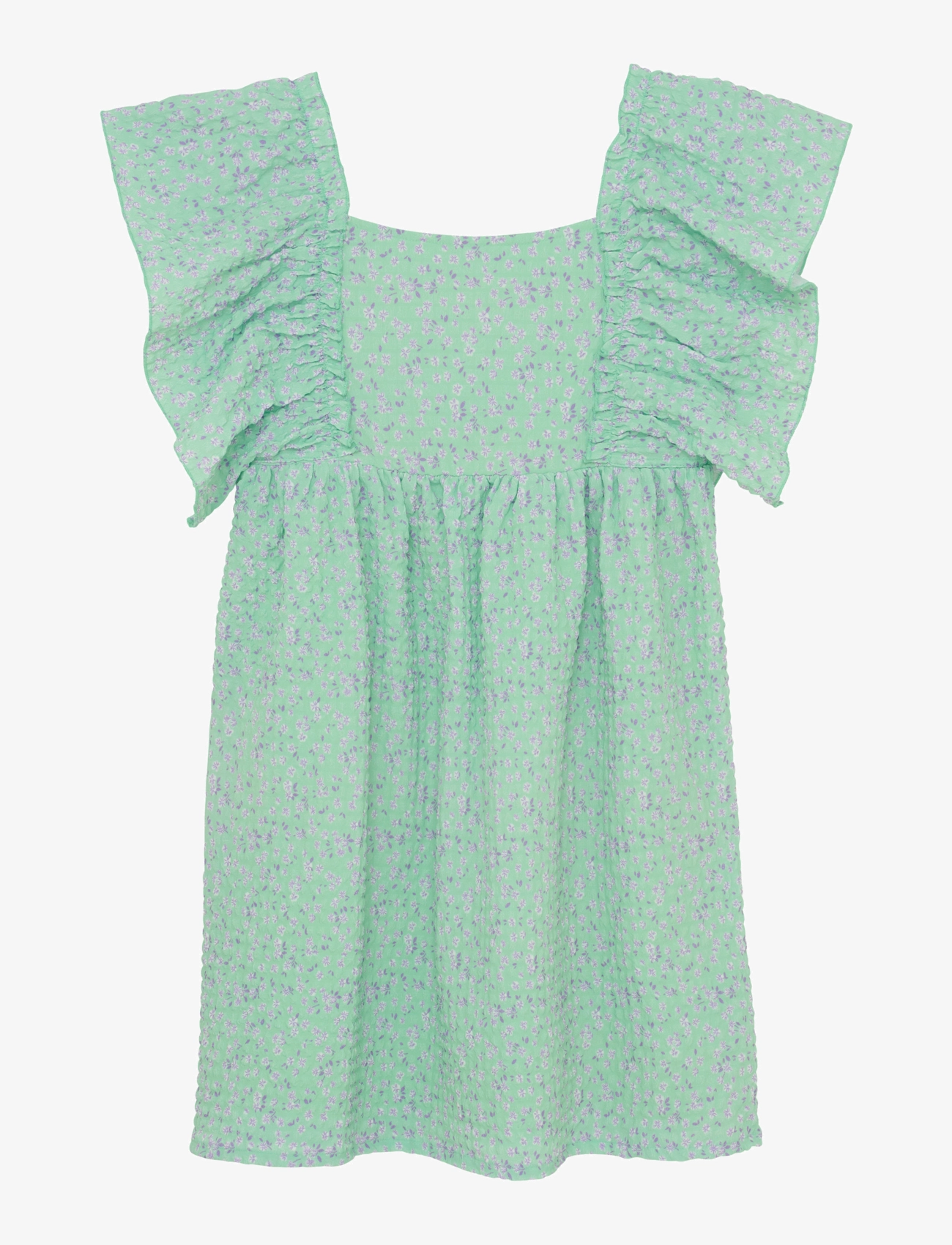 Creamie Dress Small Flower - Kläder - GREEN ASH / green