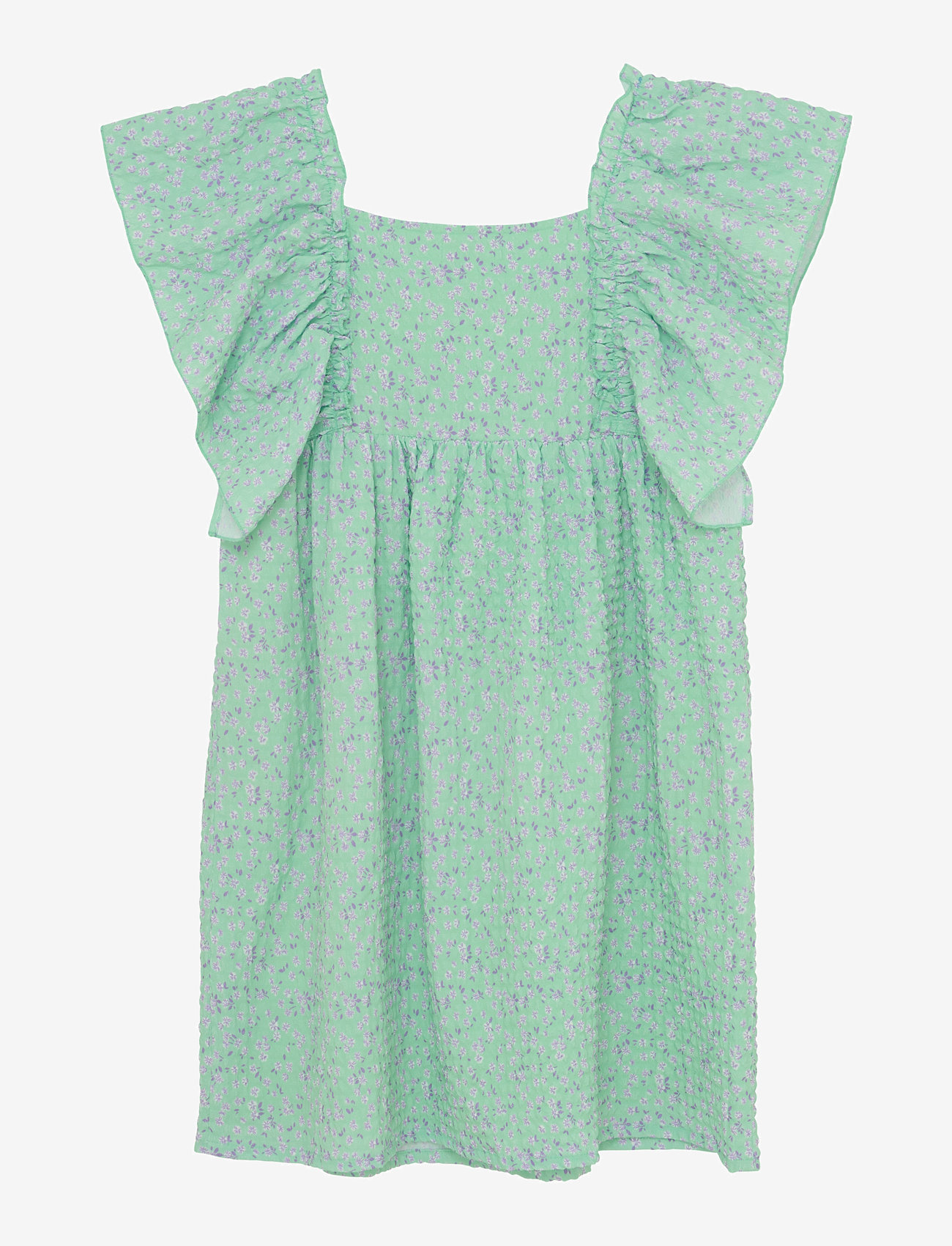 Creamie - Dress Small Flower - kortærmede hverdagskjoler - green ash - 3