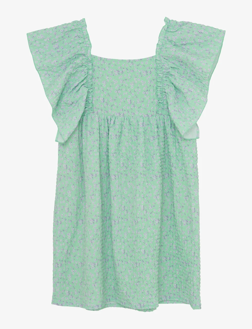 Creamie - Dress Small Flower - kurzärmelige freizeitkleider - green ash - 3