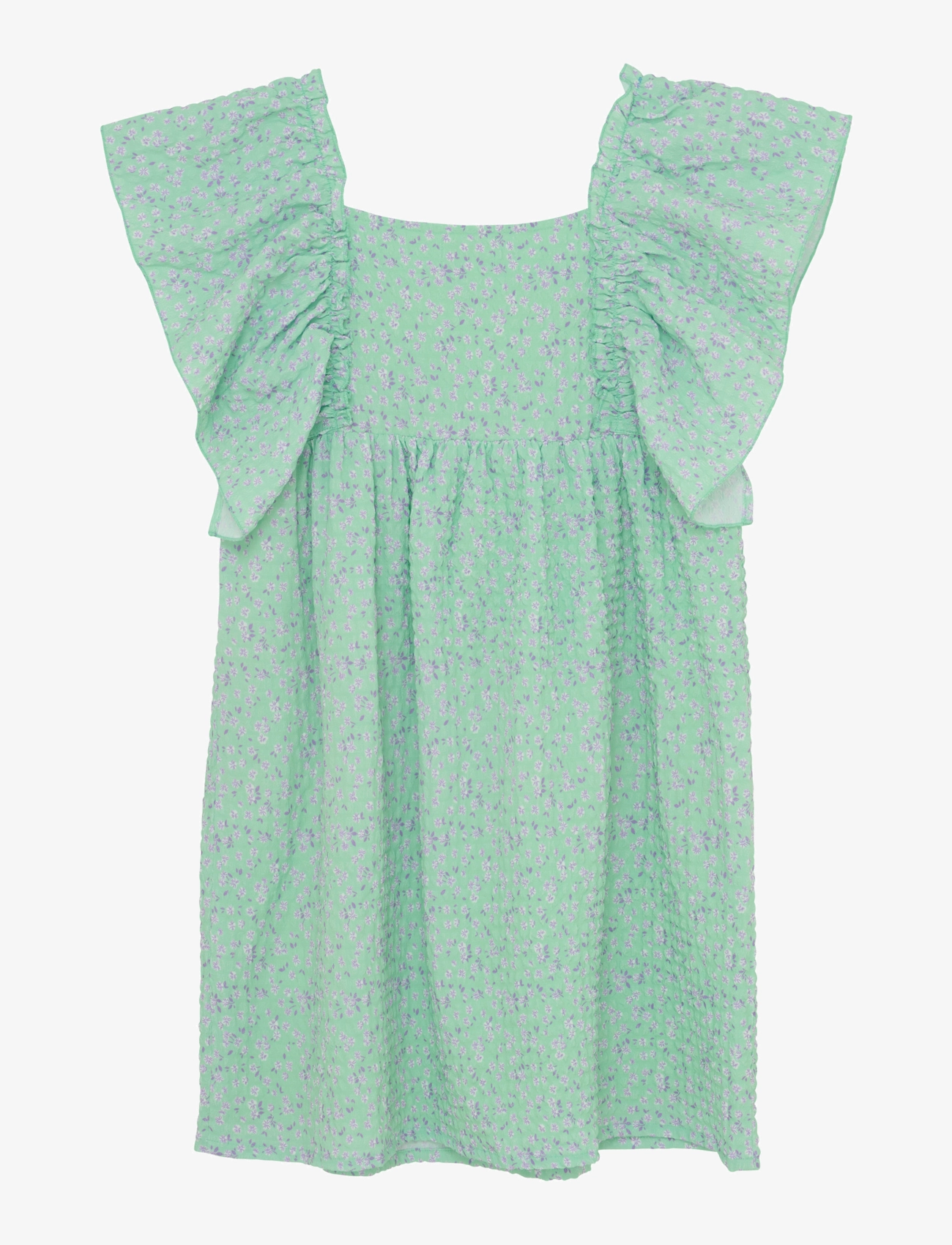 Creamie - Dress Small Flower - lühikeste varrukatega vabaaja kleidid - green ash - 3