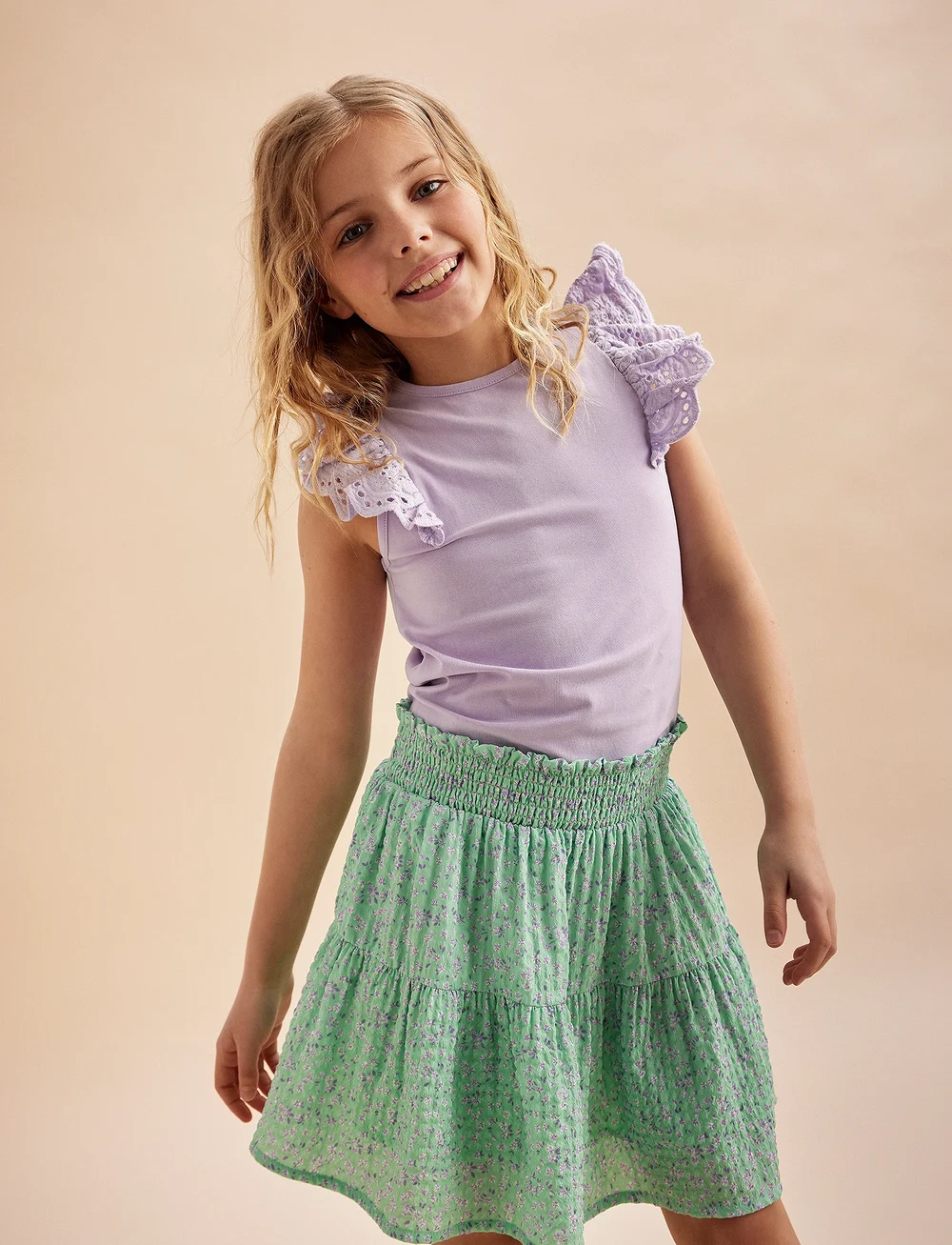 Creamie - Skirt Small Flower - kurze röcke - green ash - 4