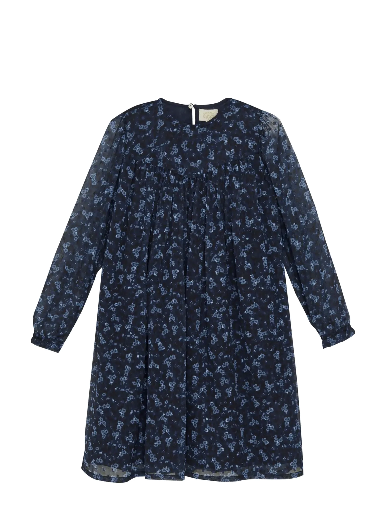 Creamie Dress Flower Dobby, 128, Casual Dresses, Schwarz - Long-sleeved Kinder