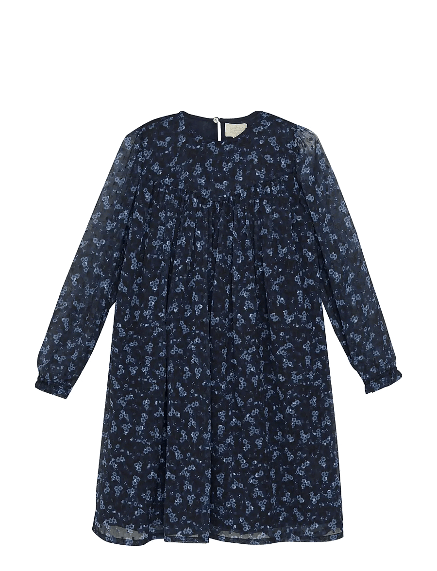 Creamie - Dress Flower Dobby - langärmelige freizeitkleider - bel air blue - 0