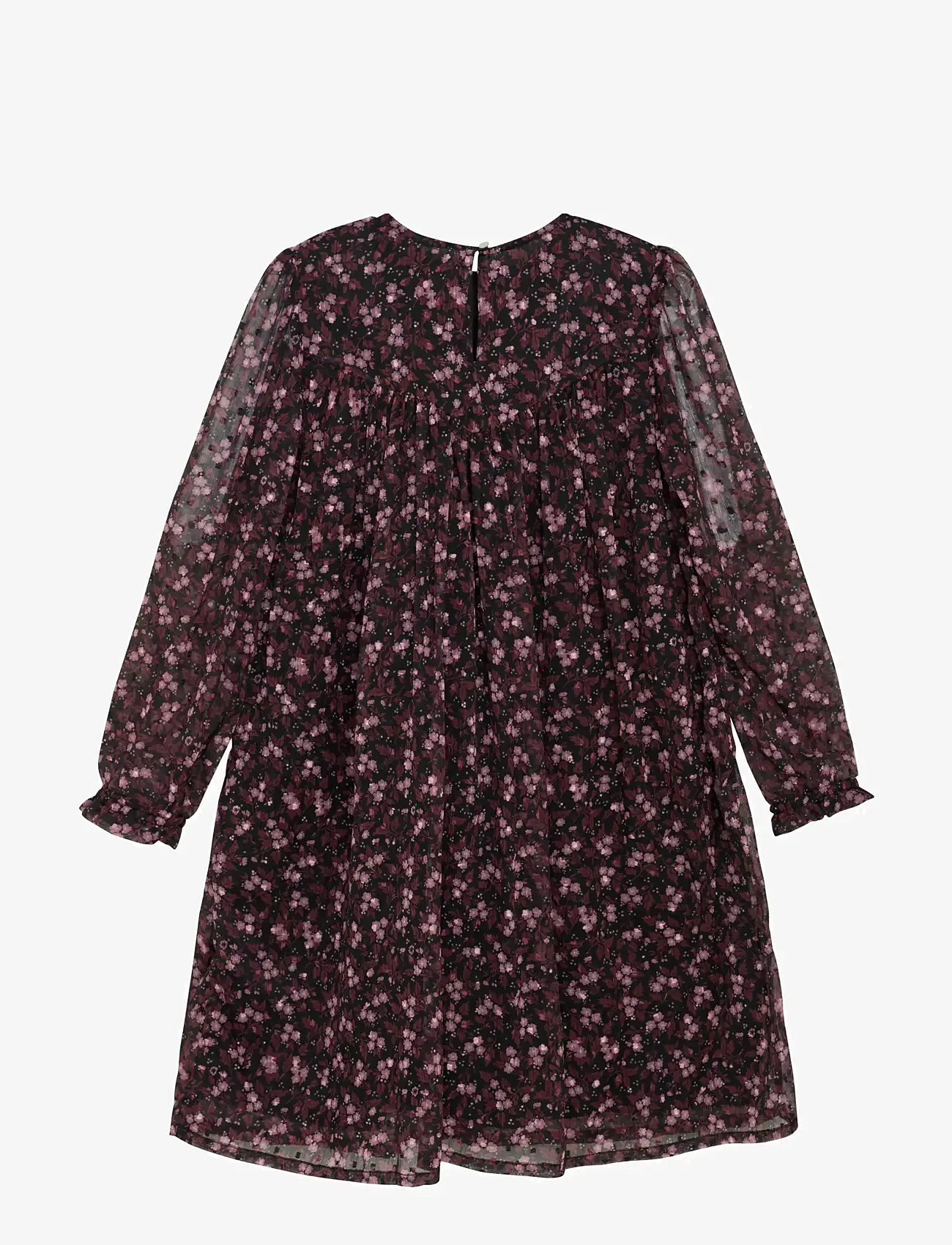 Creamie - Dress Flower Dobby - långärmade vardagsklänningar - black - 2