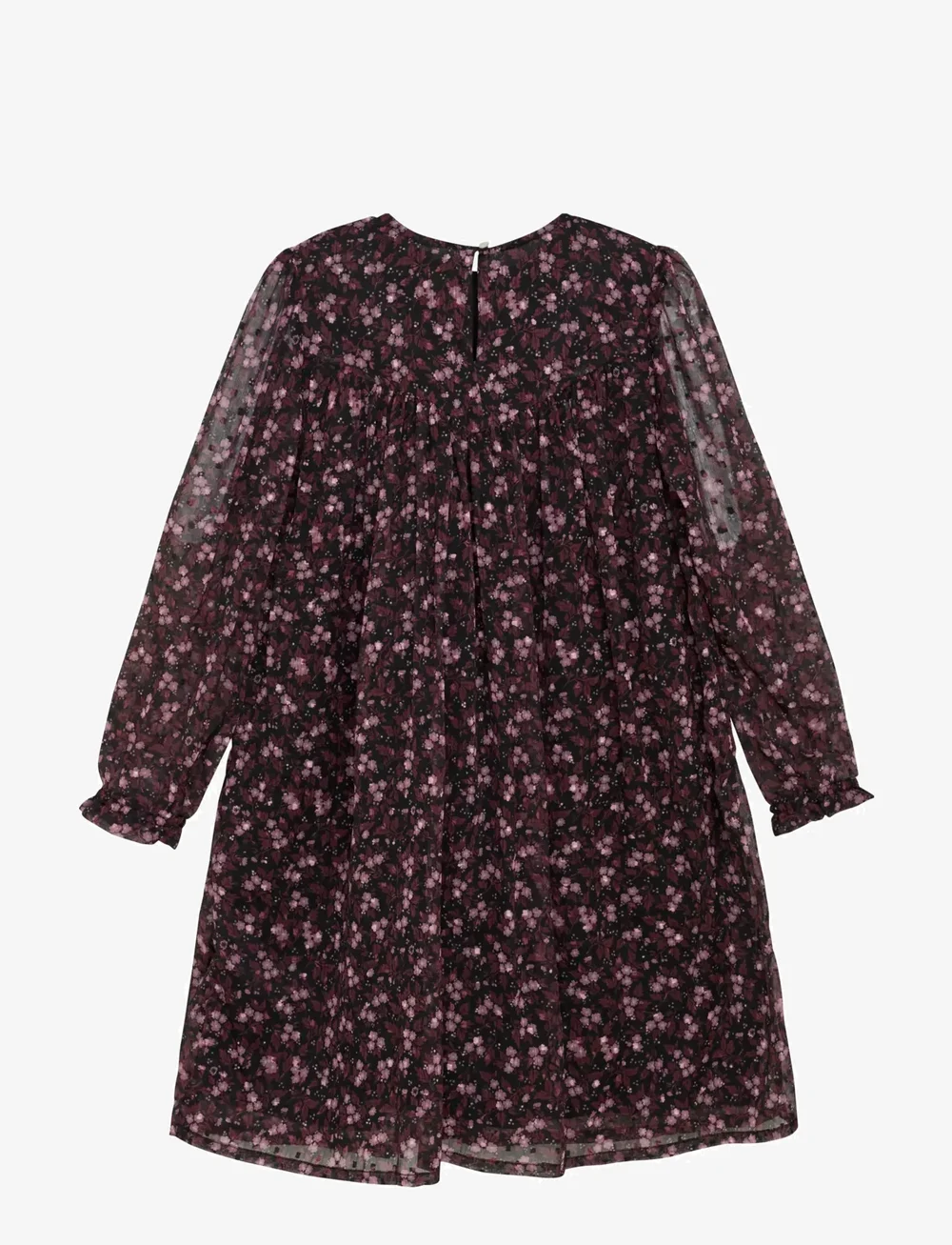 Creamie - Dress Flower Dobby - långärmade vardagsklänningar - black - 2