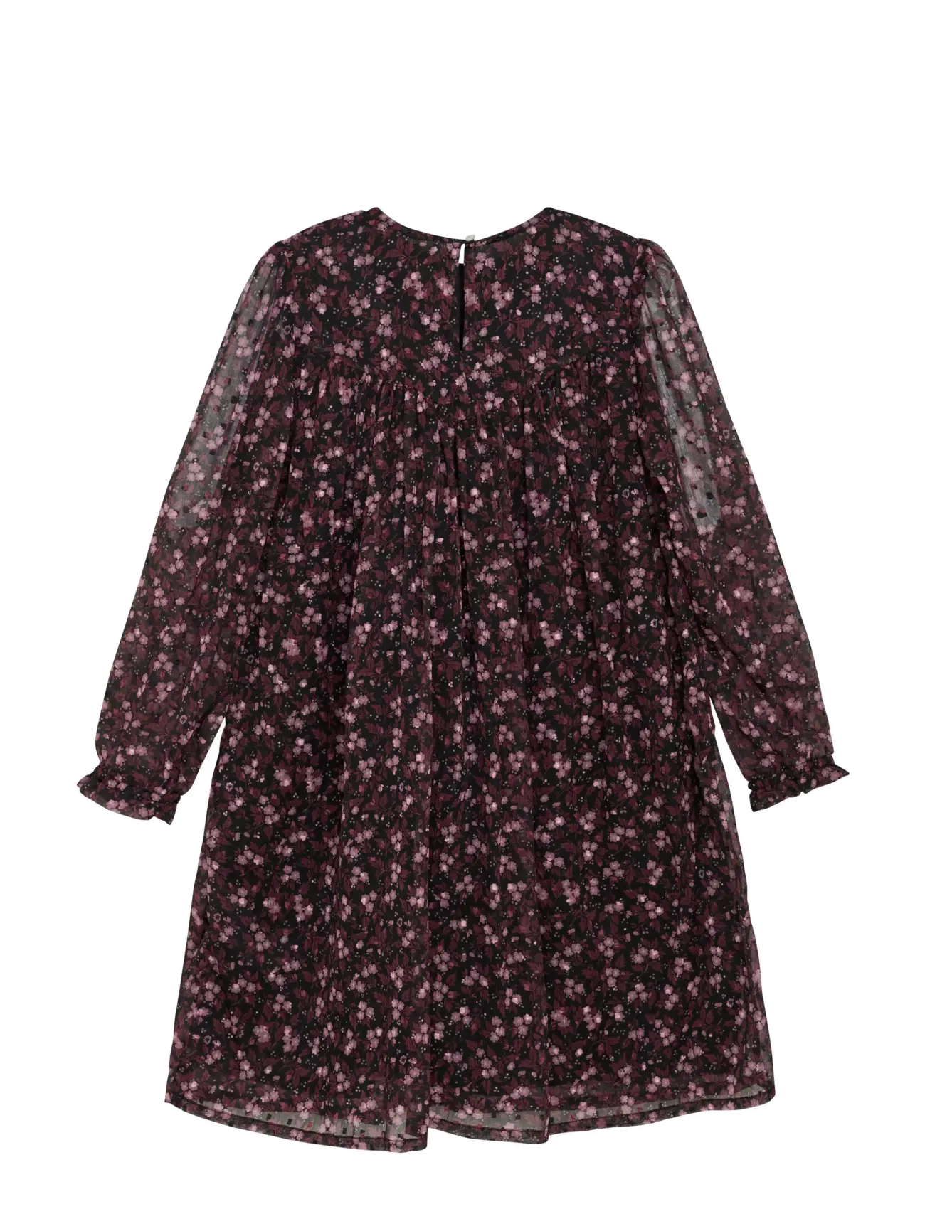 Creamie - Dress Flower Dobby - långärmade vardagsklänningar - black - 2
